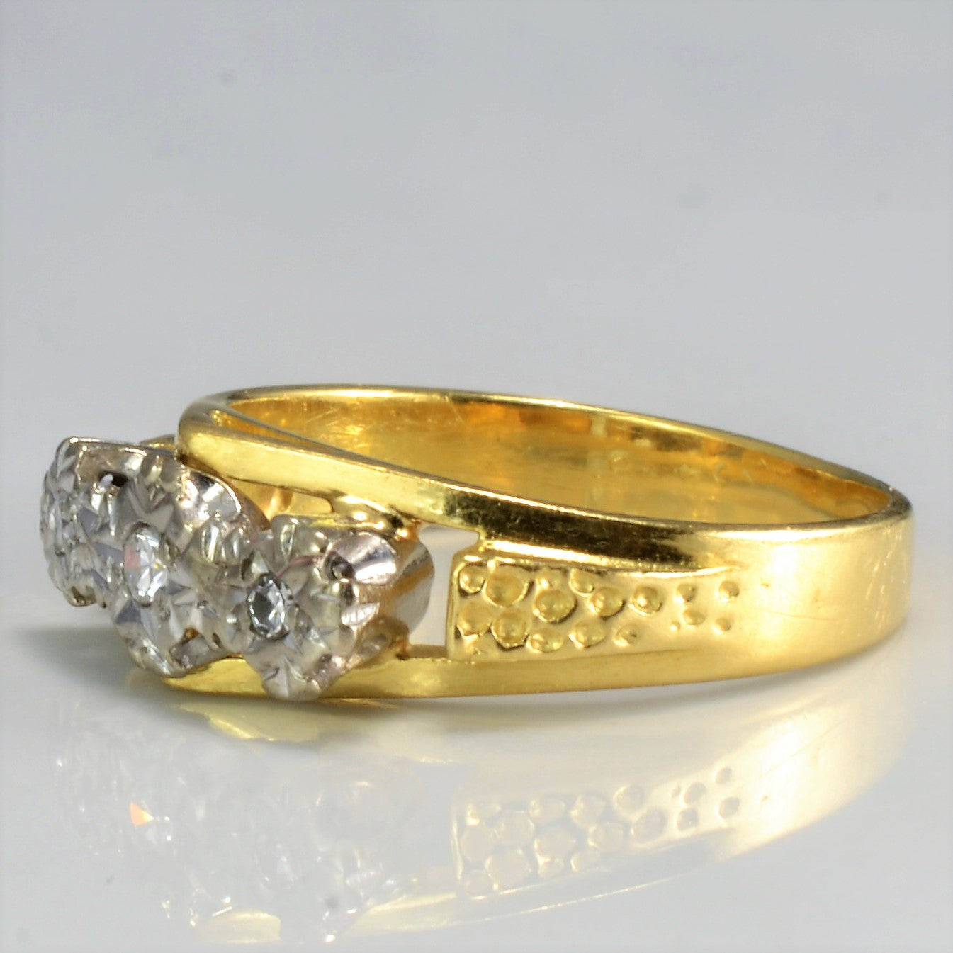 Vintage Three Stone Diamond Ring | 0.04 ctw, SZ 5.25 |