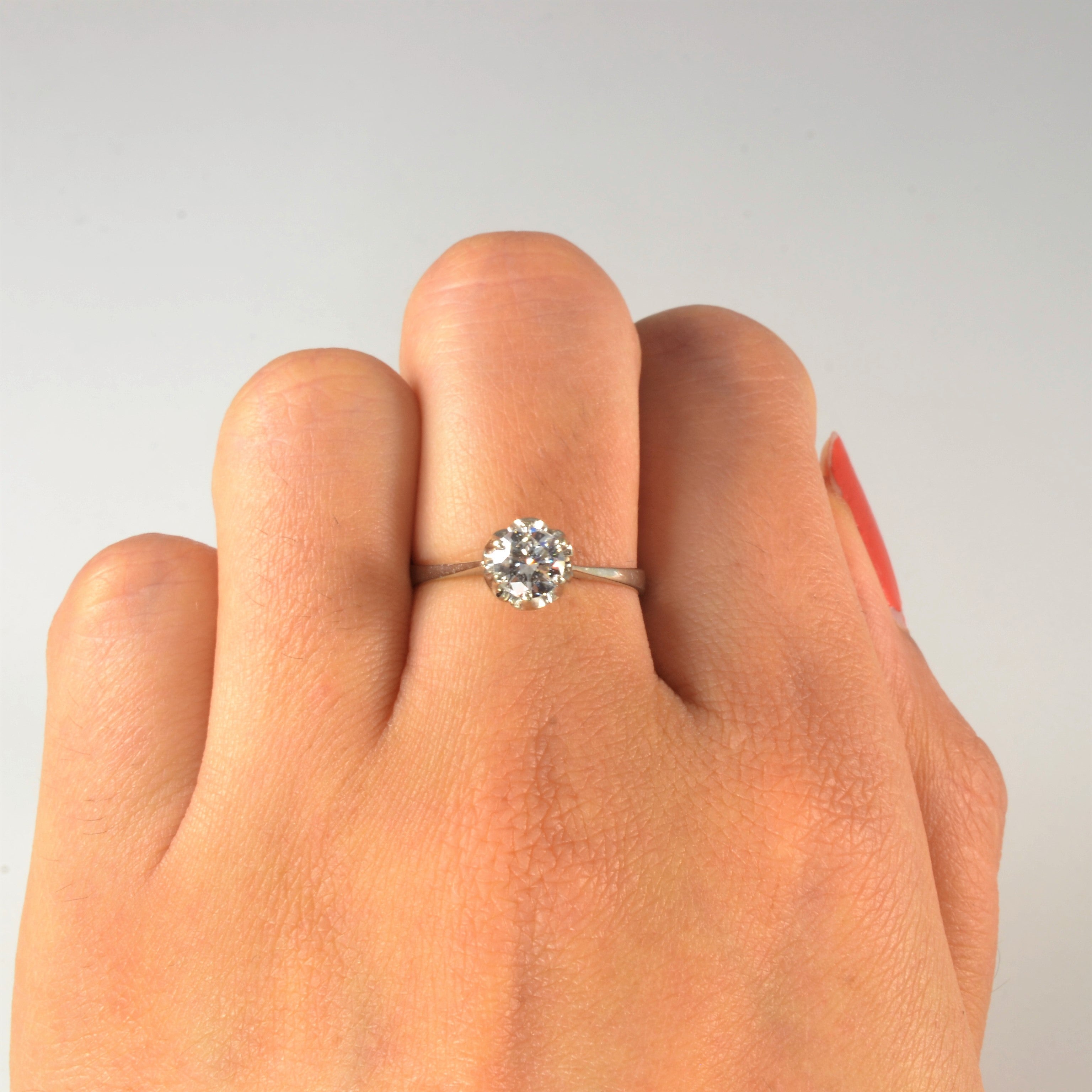 Retro Illusion Floral Basket Engagement Ring | 0.51ct | SZ 7 |