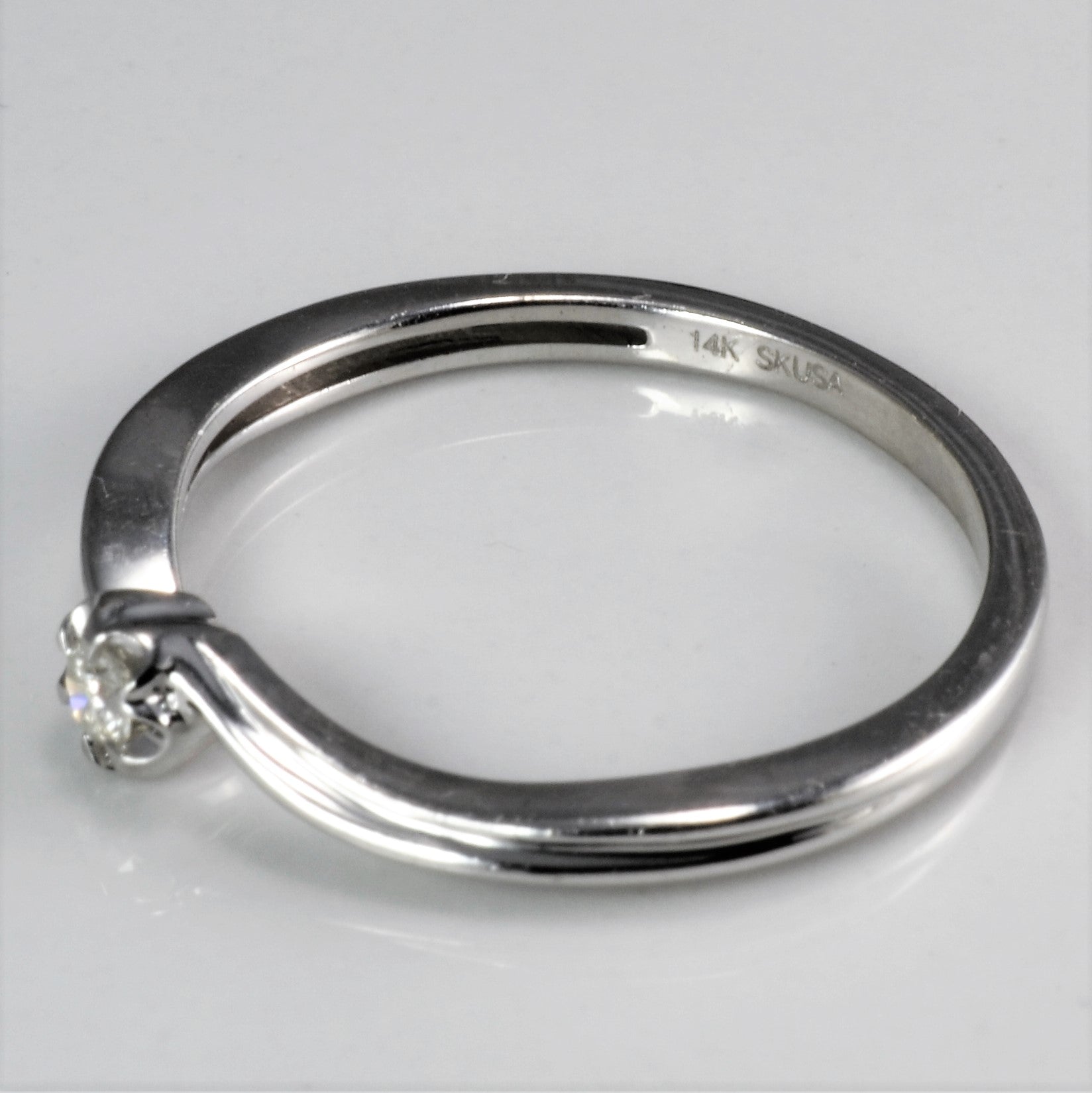 Bypass Solitaire Diamond Ring | 0.05 ct, SZ 6.75 |