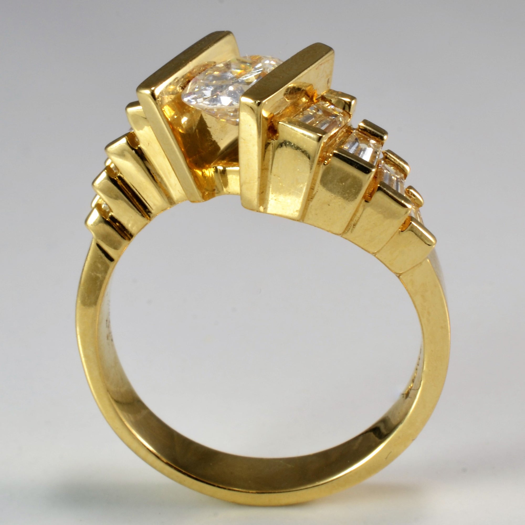 Offset Oval Diamond Engagement Ring | 1.20ctw | SZ 6 |