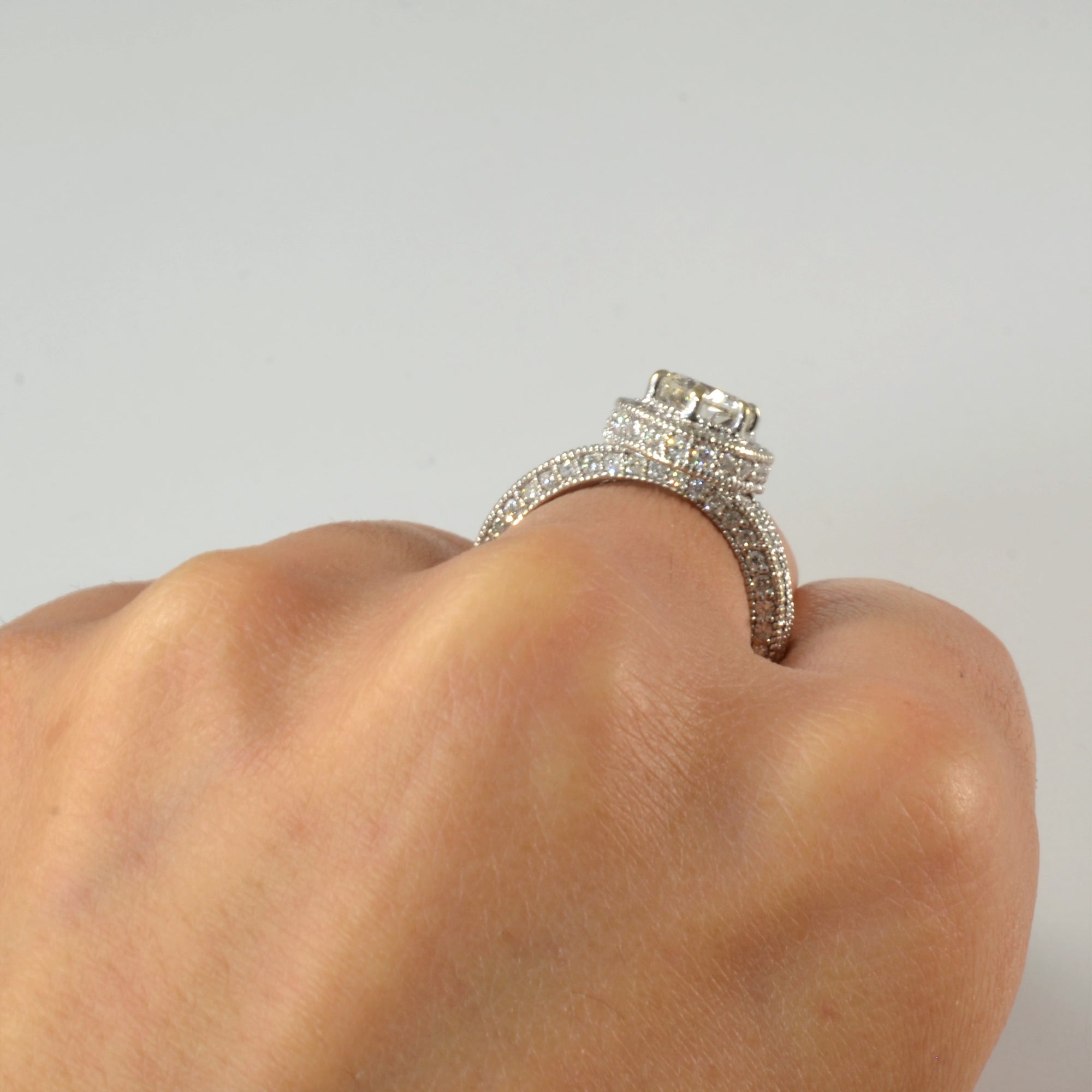 Halo diamond engagement ring, vintage diamond engagement ring, antique rings for sale