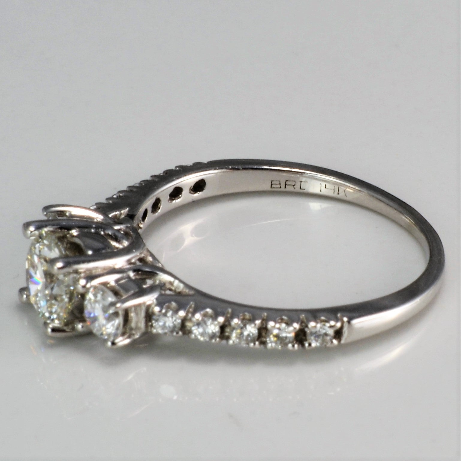 Three Stone Diamond & Accents Engagement Ring | 0.80 ctw, SZ 5 |