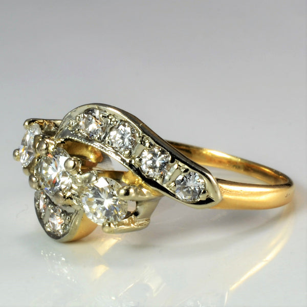 Edwardian Bypass Diamond Engagement Ring | 0.71 ctw, SZ 5 |