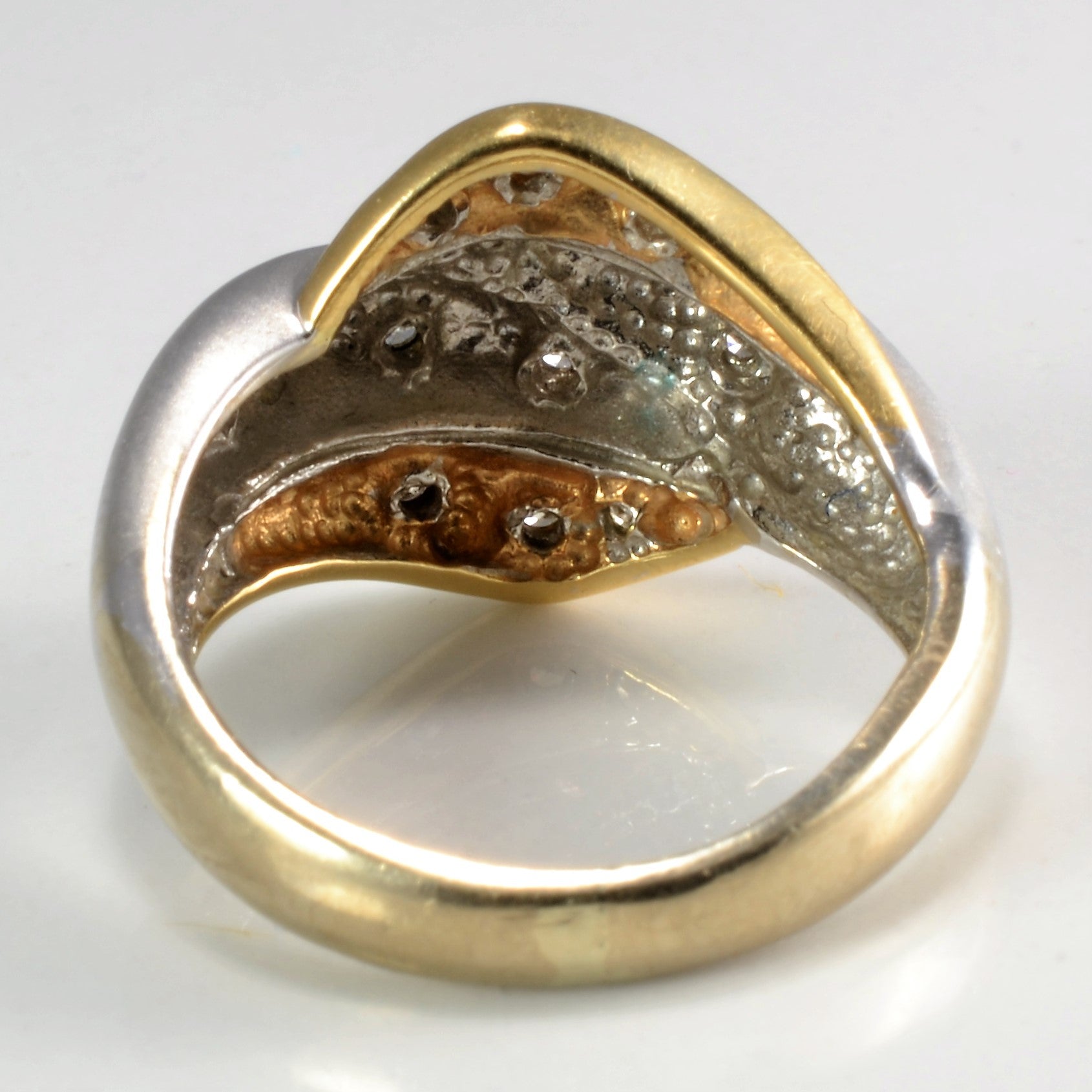 Gypsy Diamond Two Tone Gold Wide Ring | 0.28 ctw, SZ 5.75 |
