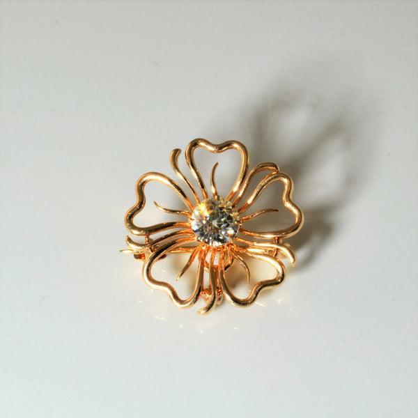 Old European Diamond Flower Brooch | 0.78ct |