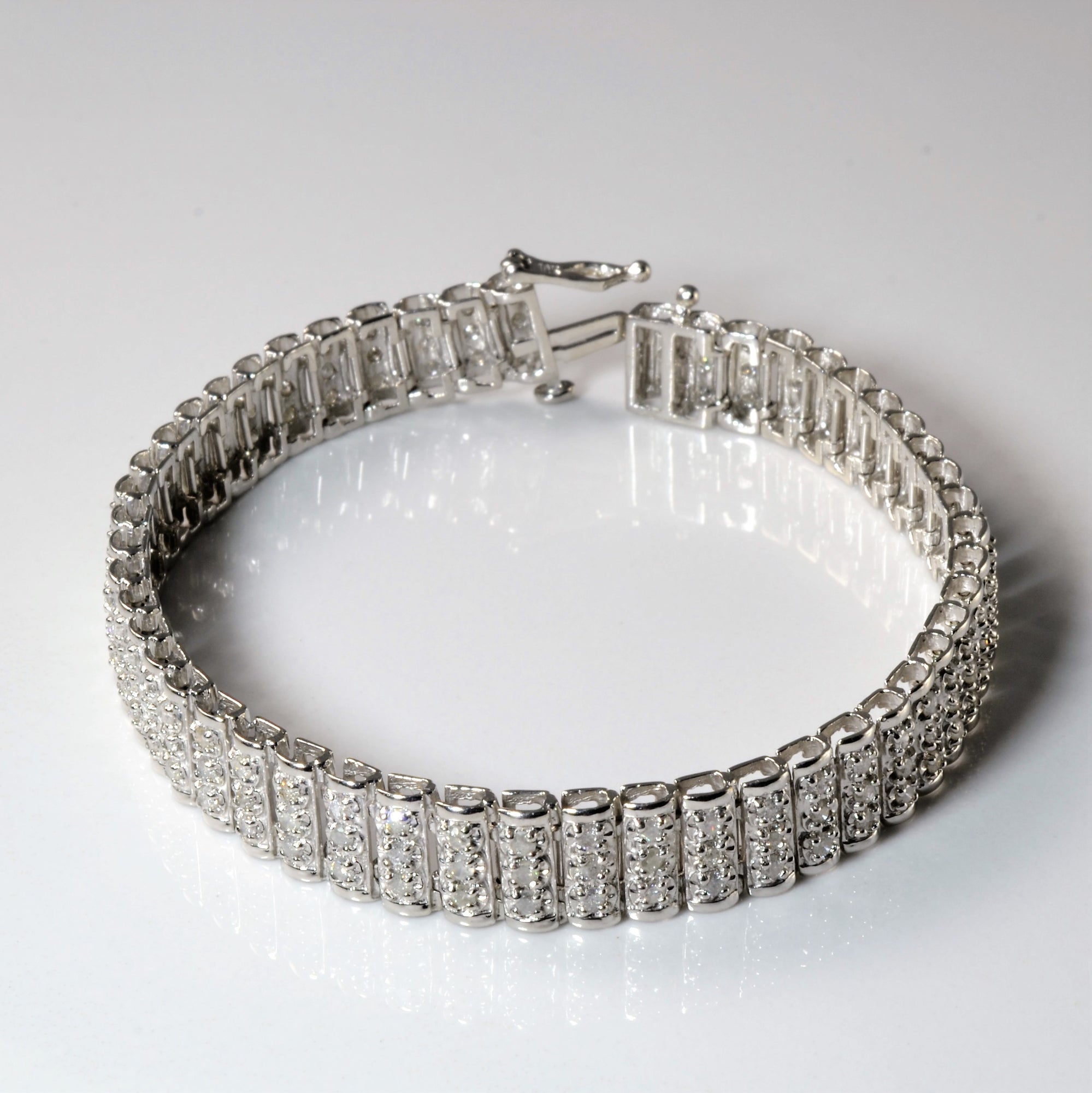 Diamond Wide Link Bracelet | 2.25ctw | 7