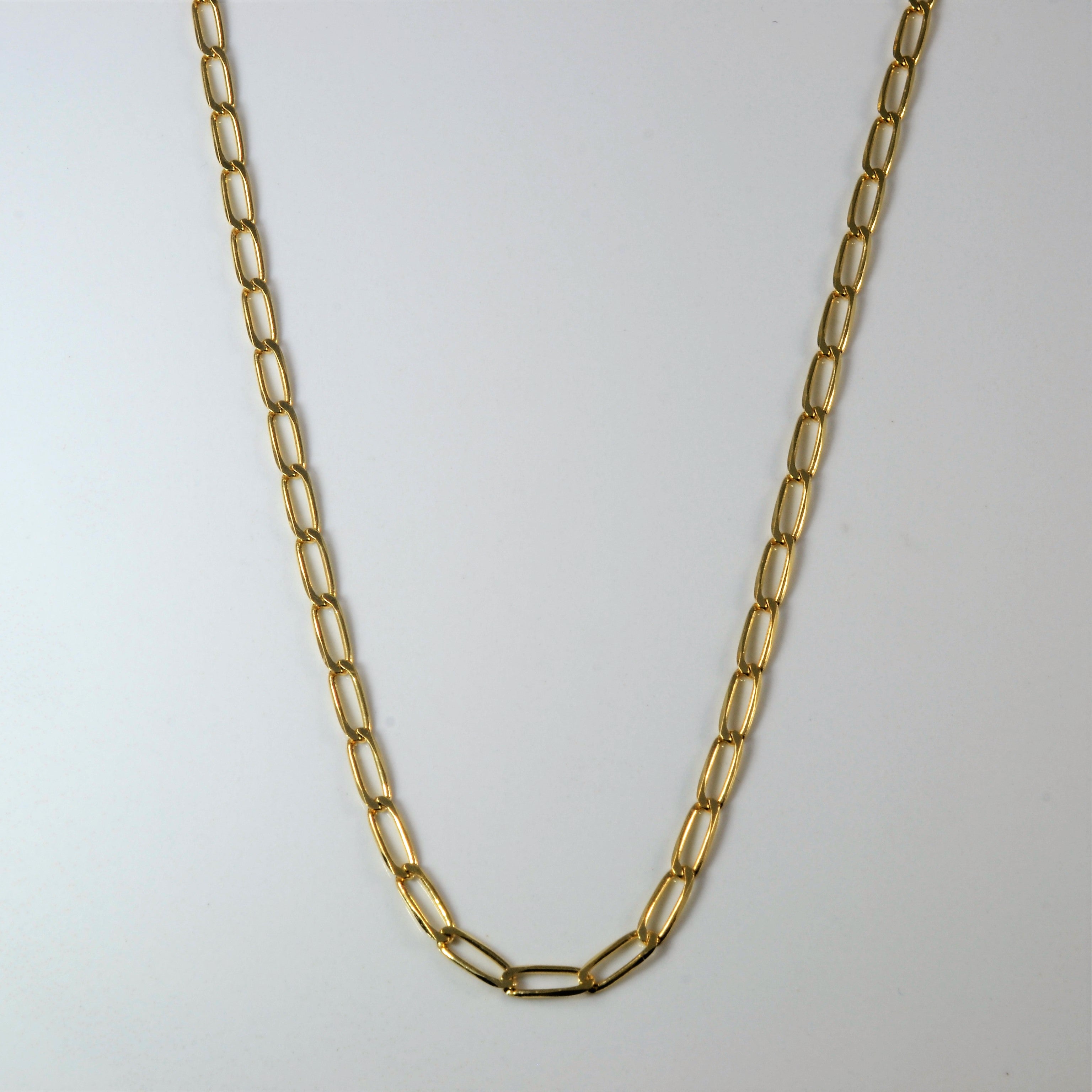 18k Yellow Gold Elongated Cable Chain | 18" |