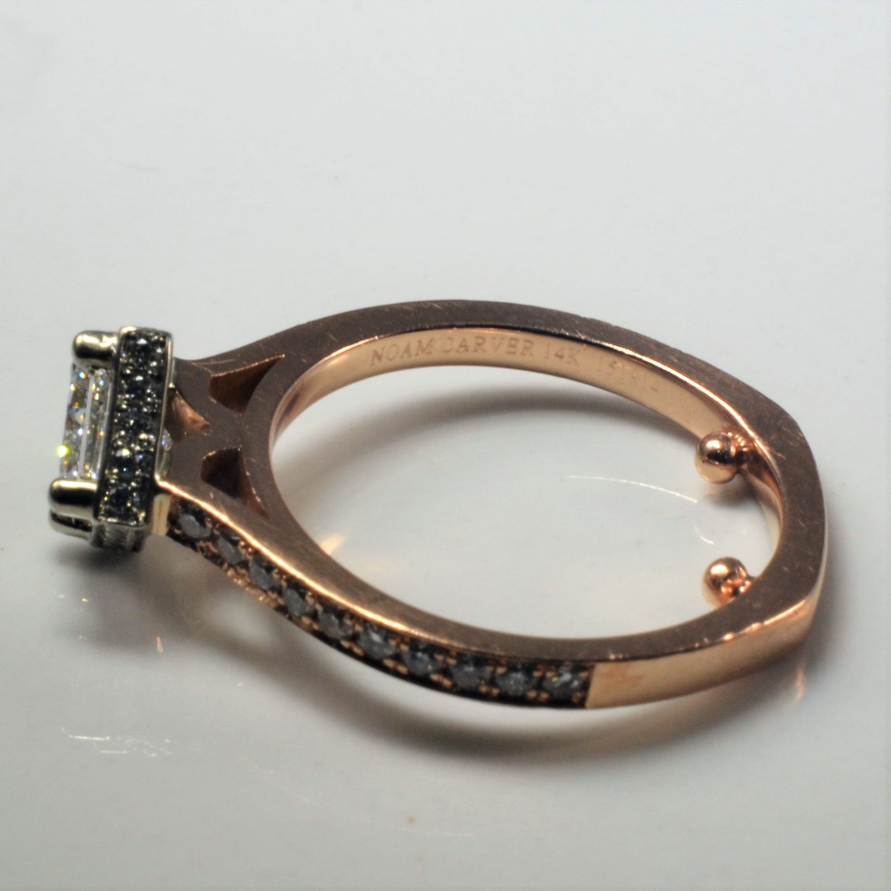 Noam Carver' East West Princess Diamond Engagement Ring | 0.94ctw | SZ 4.75 |