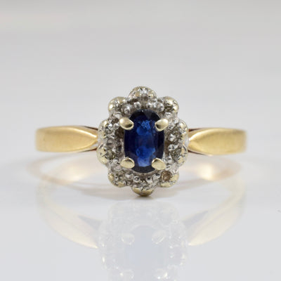 Sapphire and Diamond Halo Ring | 0.02 ctw SZ 6.25 |