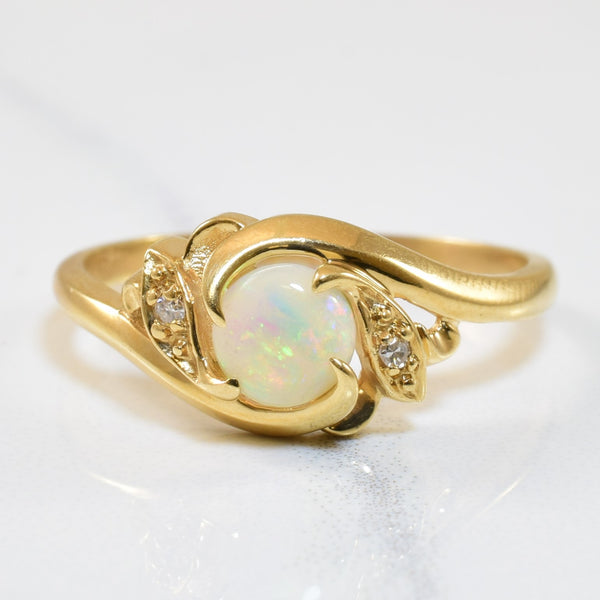 Opal & Diamond Bypass Ring | 0.36ctw, 0.02ctw | SZ 9.5 |