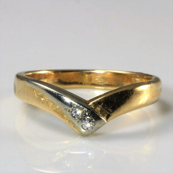 Two Tone Chevron Bypass Ring | 0.02ctw | SZ 4 |