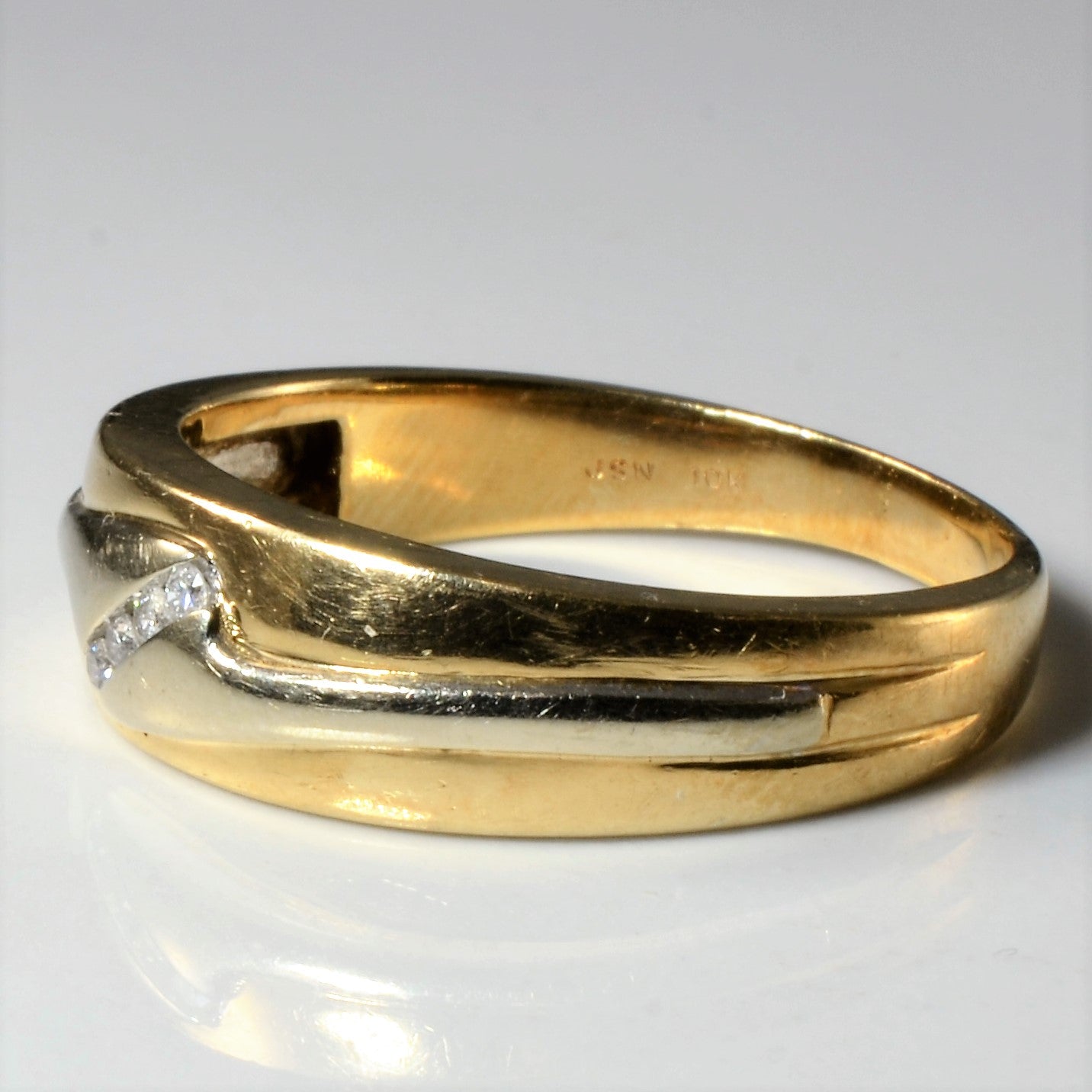 Diagonal Channel Diamond Band | 0.06ctw | SZ 10.5 |