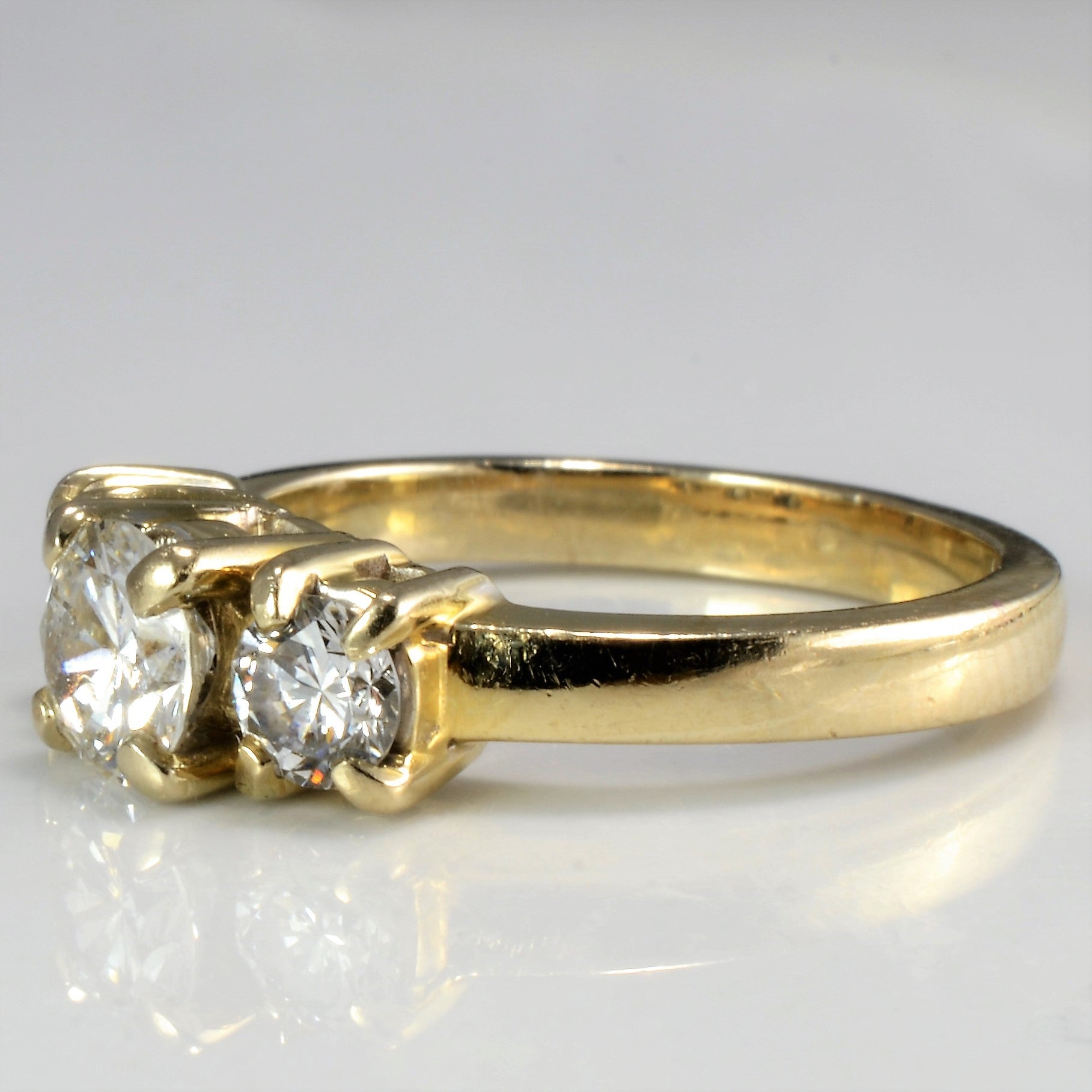 High Set Three Stone Diamond Engagement Ring | 0.95 ctw, SZ 5 |