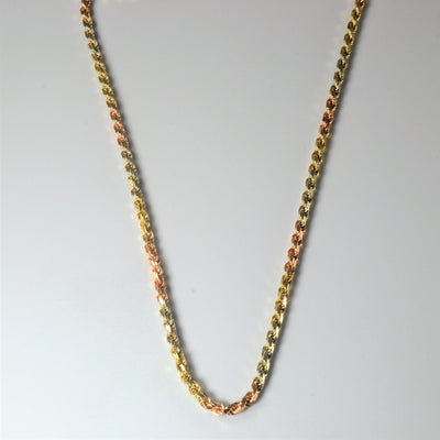 14k Tri Tone Gold Rope Chain | 18