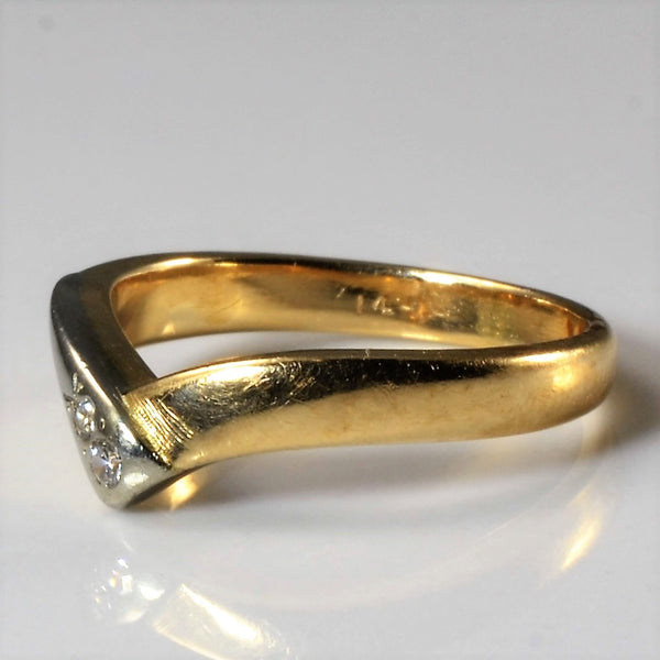 Two Tone Chevron Bypass Ring | 0.02ctw | SZ 4 |