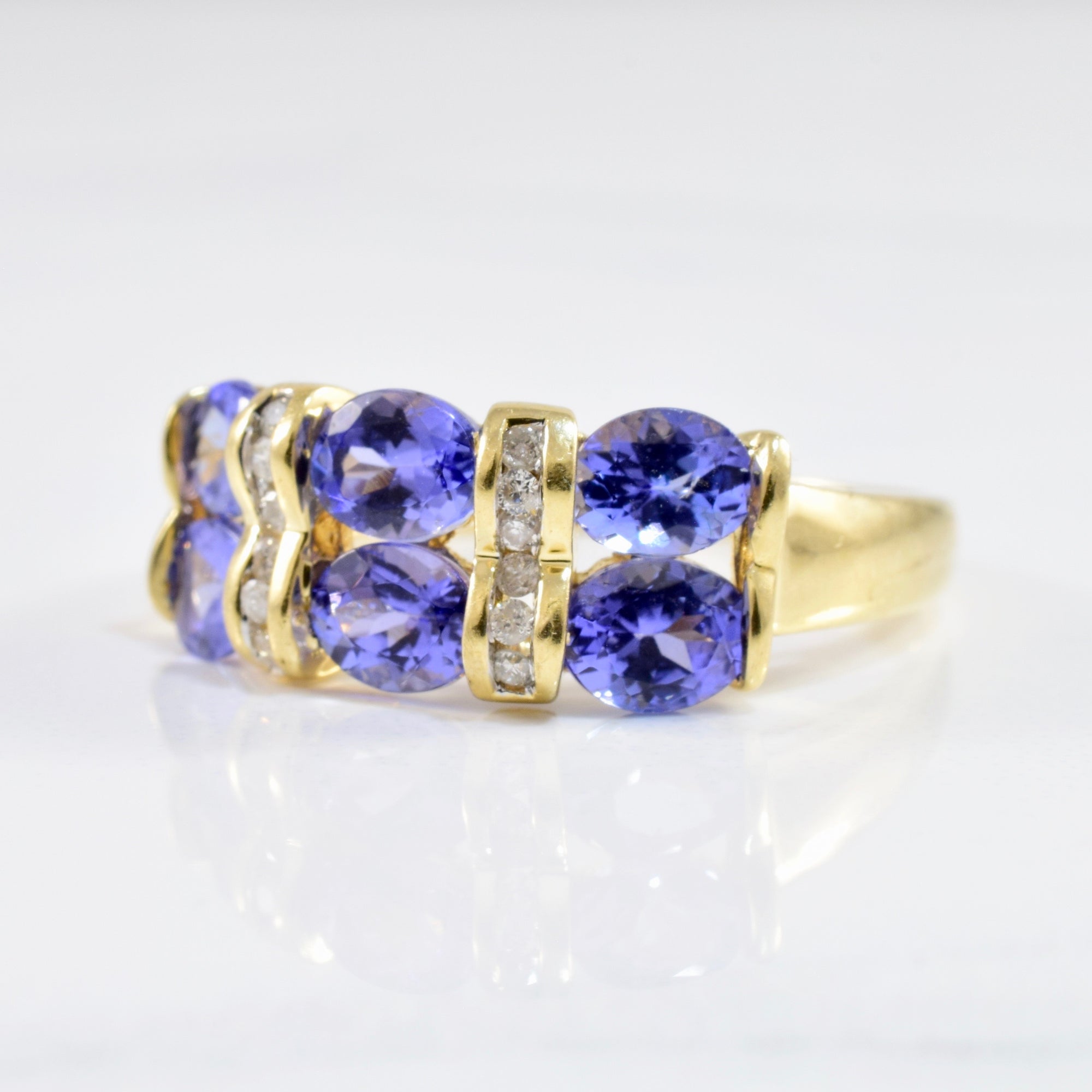 Tension Set Tanzanite & Diamond Ring | 0.06ctw, SZ 8.25 |