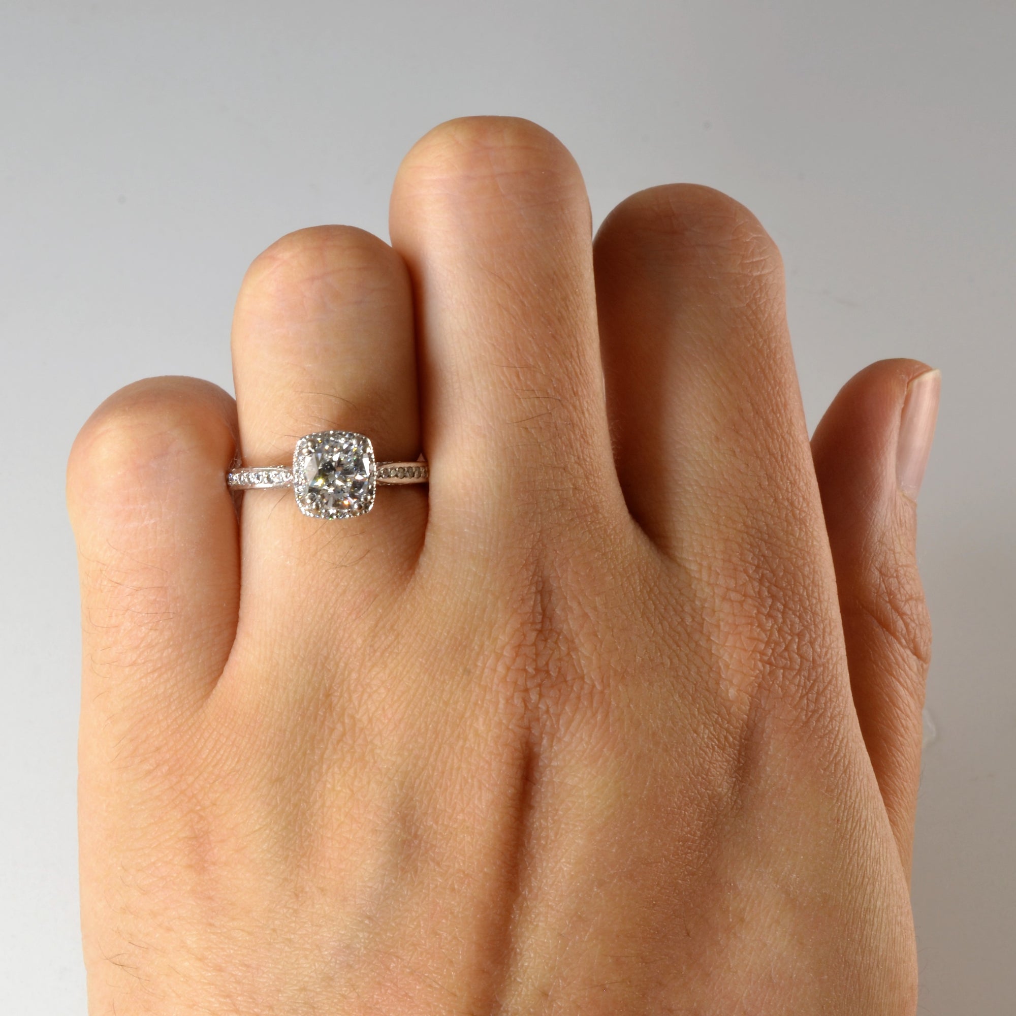 Tacori' Cushion Cut Halo Diamond Engagement Ring, 1.31ctw