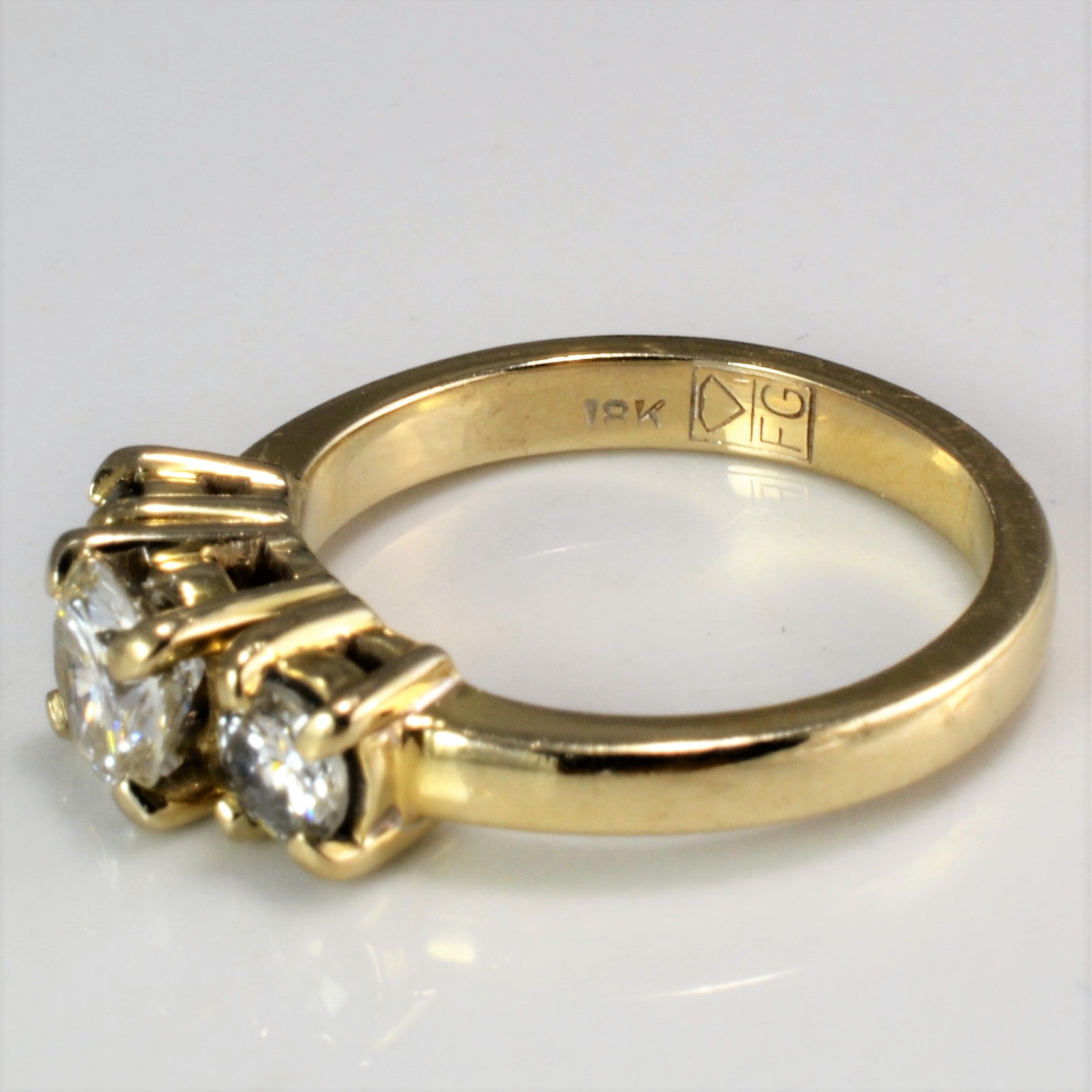 High Set Three Stone Diamond Engagement Ring | 0.95 ctw, SZ 5 |