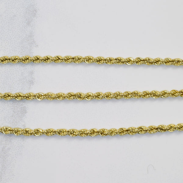 14k Yellow Gold Rope Chain | 25