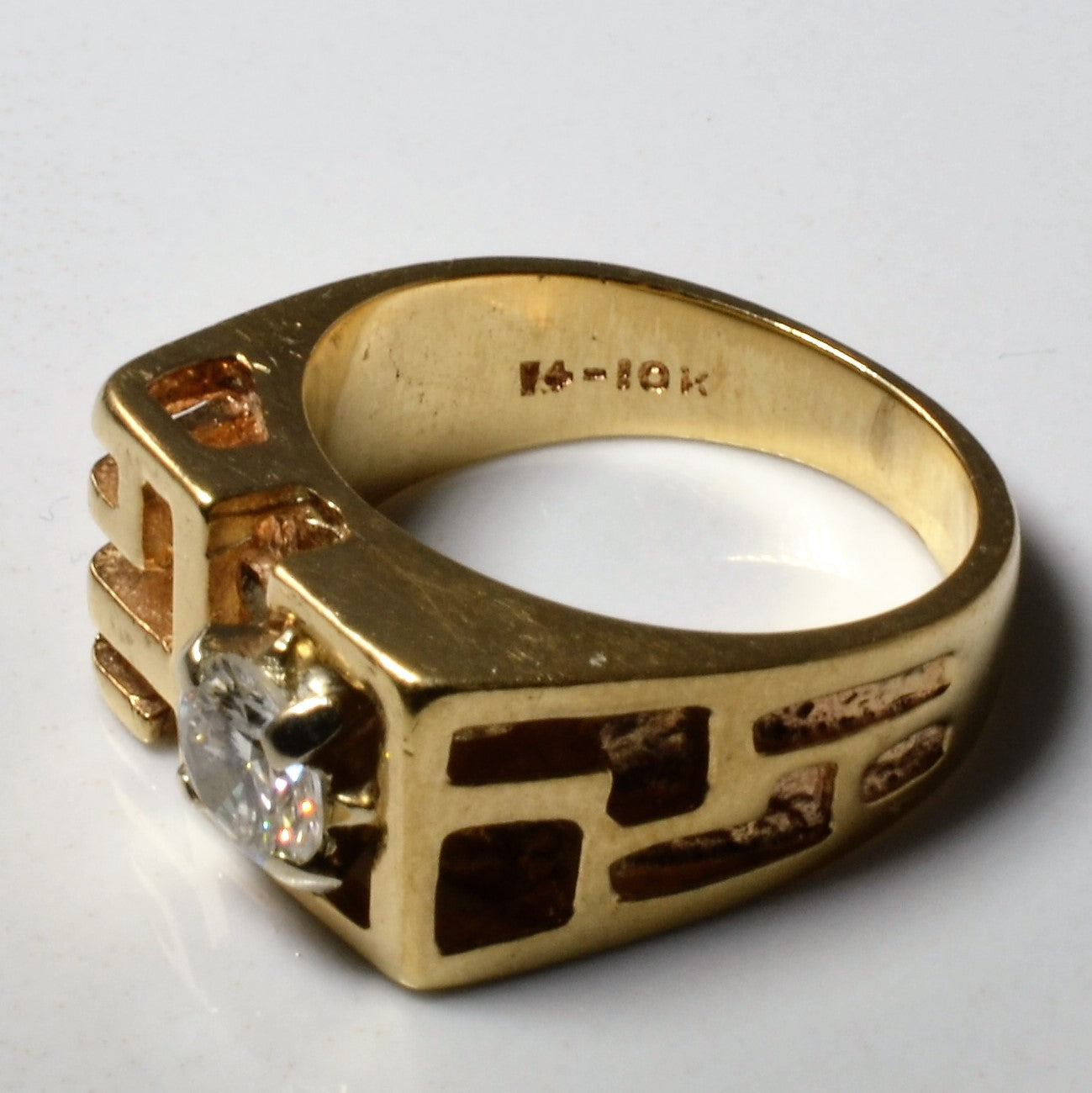 Yellow Gold Geometric Diamond Ring | 0.62ct | SZ 6 |