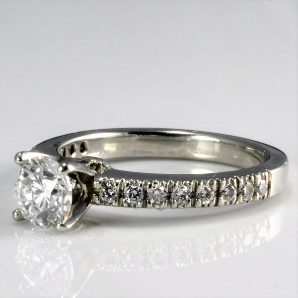 Solitaire & Accents Diamond Engagement Ring | 0.66 ctw, SZ 4 |