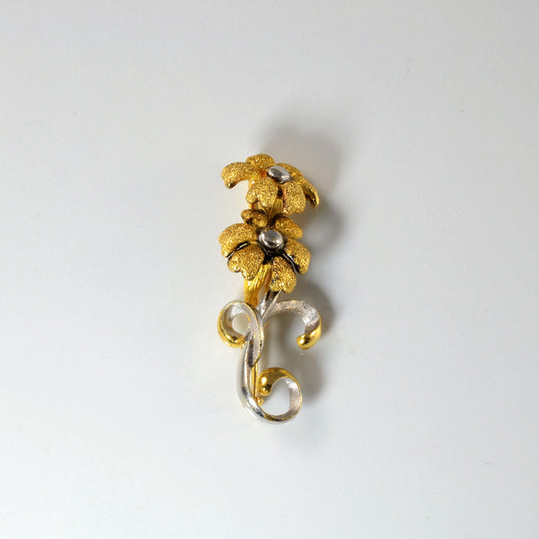 Two Tone Floral Brooch |