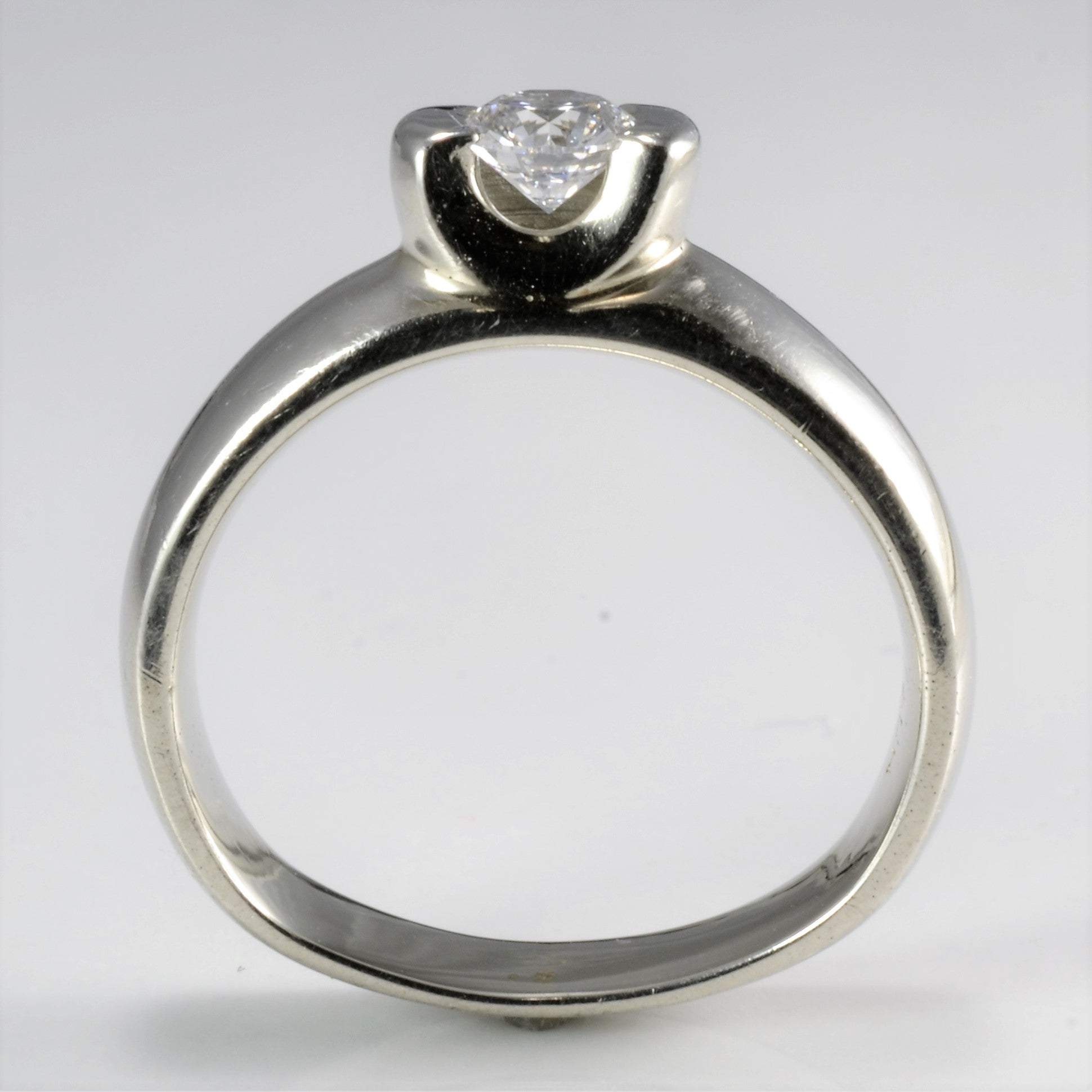 Semi Bezel Solitaire Diamond Engagement Ring | 0.28 ct, SZ 4.25 |