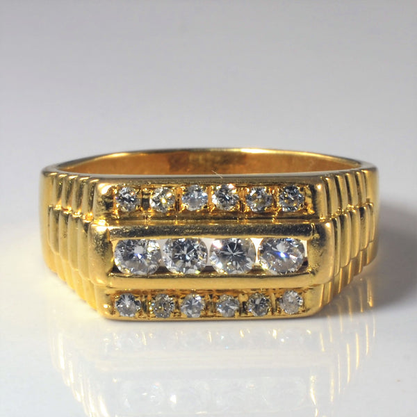 Channel Set Diamond Gold Ring | 0.56ctw | SZ 9.5 |