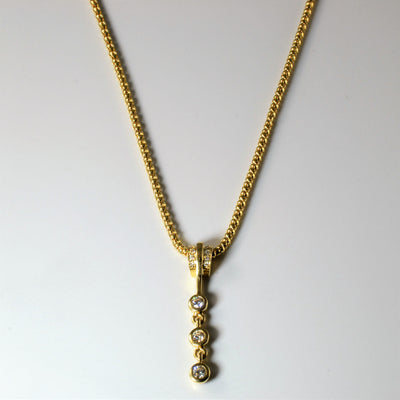 Bezel Set Diamond Drop Necklace | 0.84ctw | 18