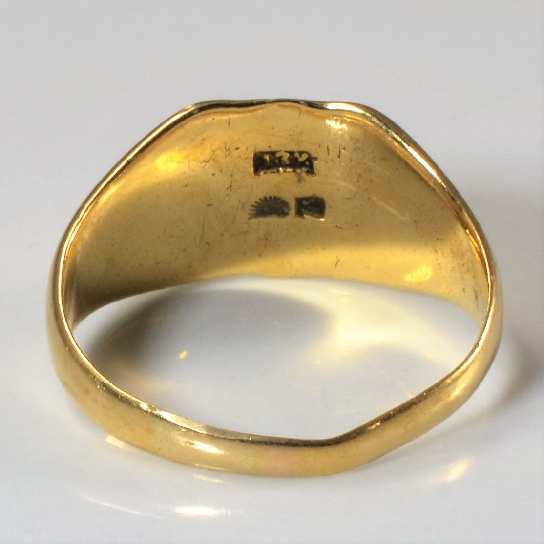 18k Yellow Gold "LA" Signet Ring | SZ 7.5 |