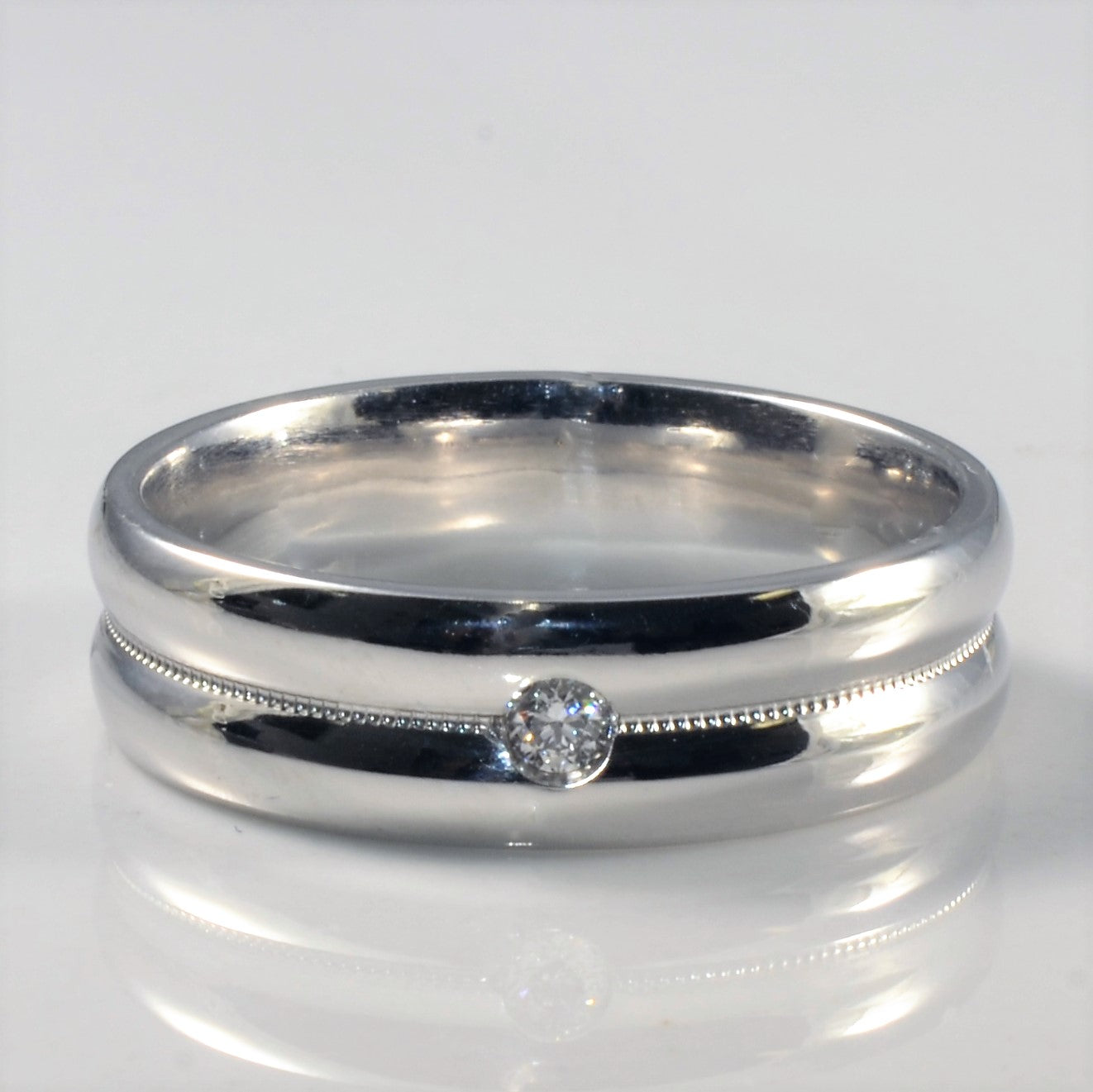 Milgrain Detail Flush Set Diamond Band | 0.11ct | SZ 8 |