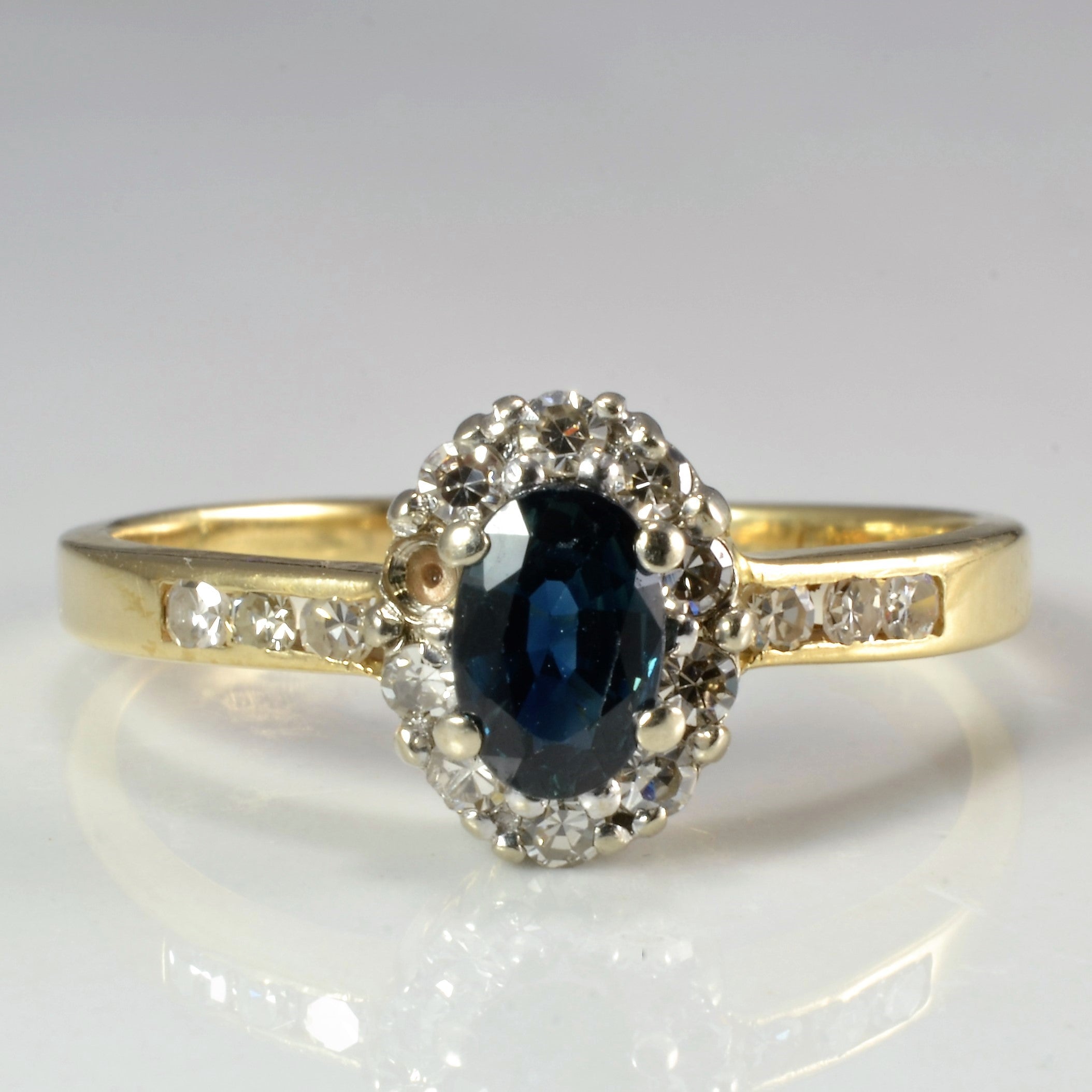 Sapphire & Diamond Ladies Cocktail Ring | 0.16 ctw, SZ 8.5 |