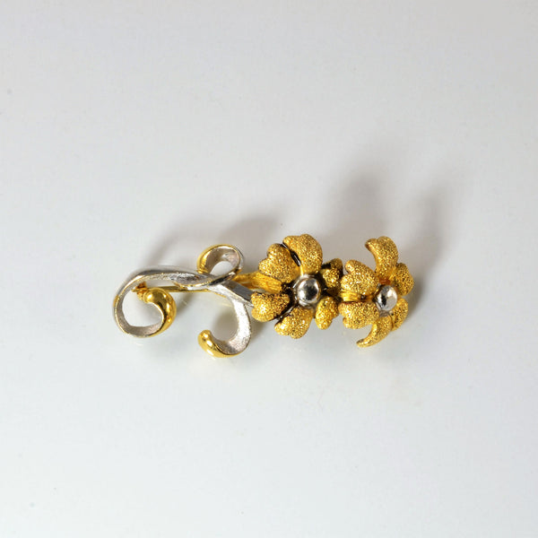 Two Tone Floral Brooch |