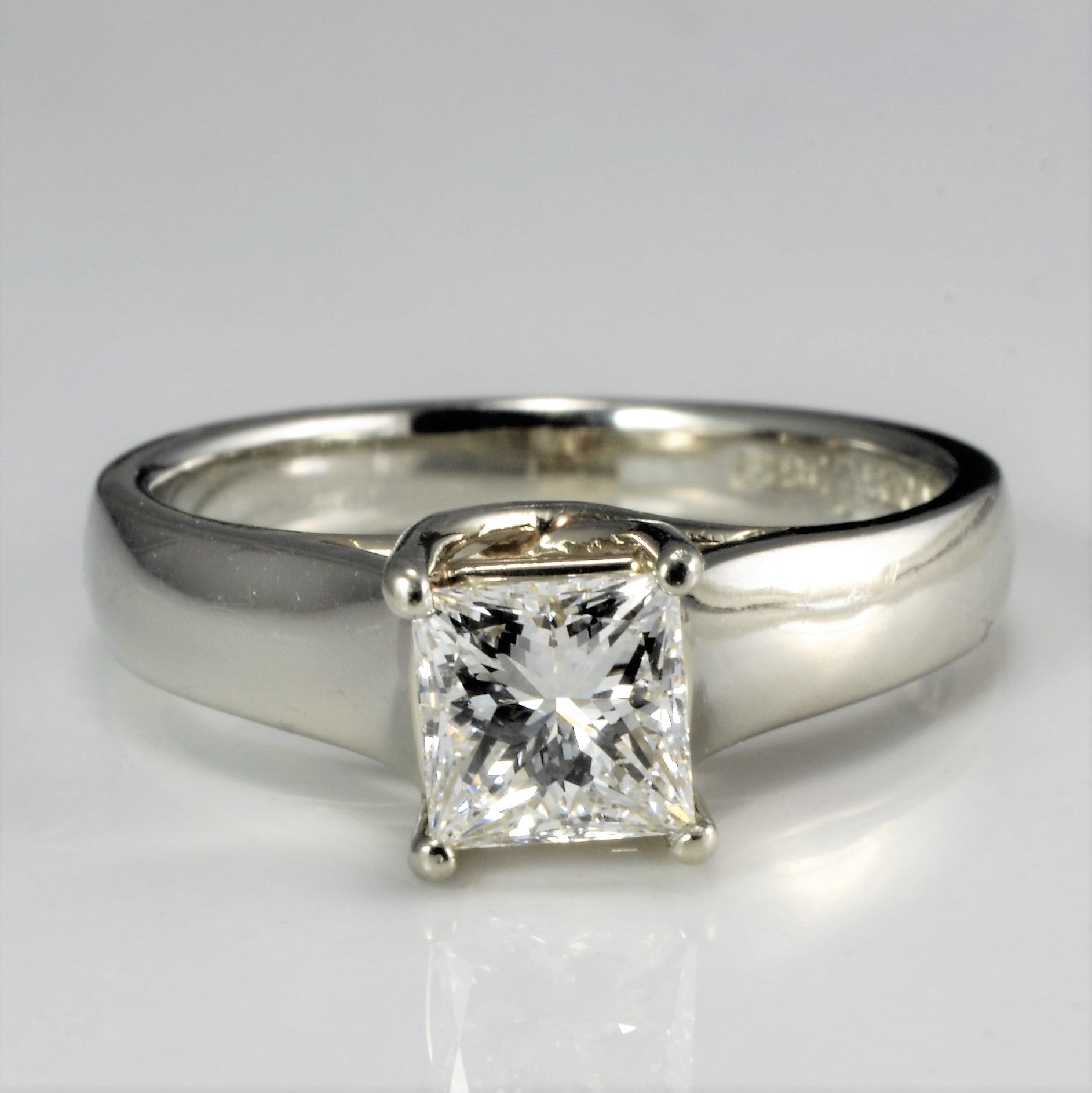 Wide Band Solitaire GIA Diamond Ring | 0.70 ct, SZ 5.5 | VS2, E |