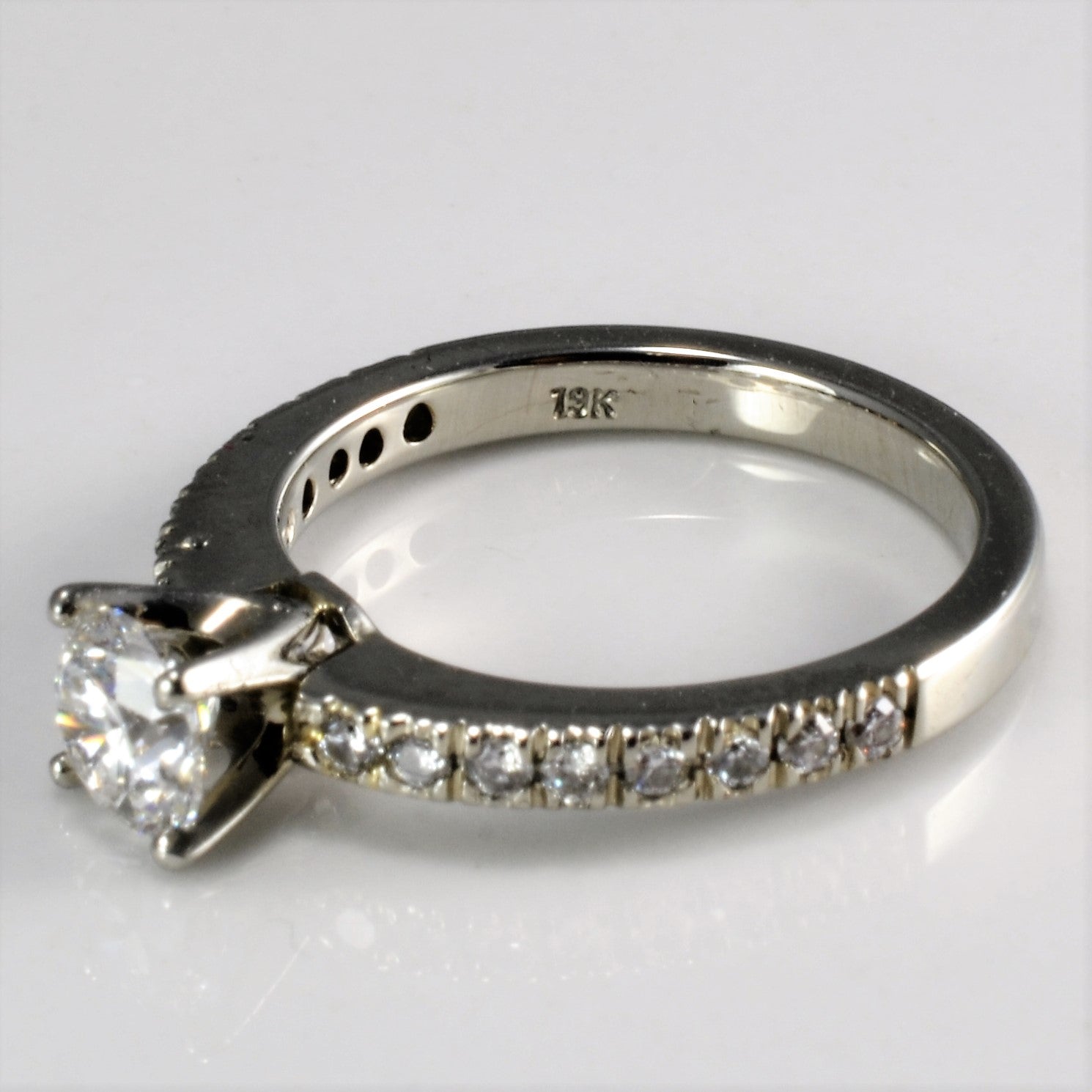 Solitaire & Accents Diamond Engagement Ring | 0.66 ctw, SZ 4 |