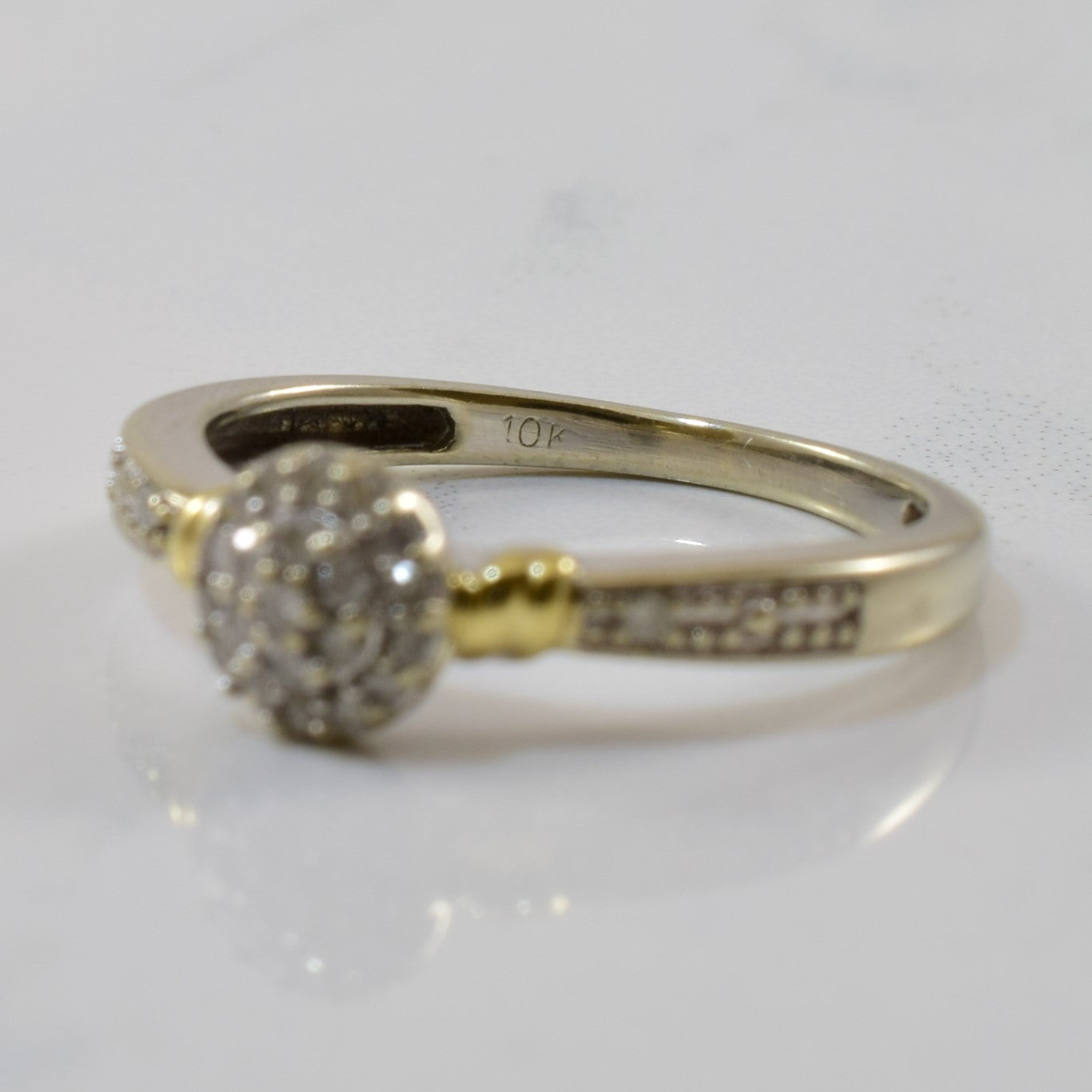 Two Tone Diamond Cluster Ring | 0.08ctw | SZ 5 |