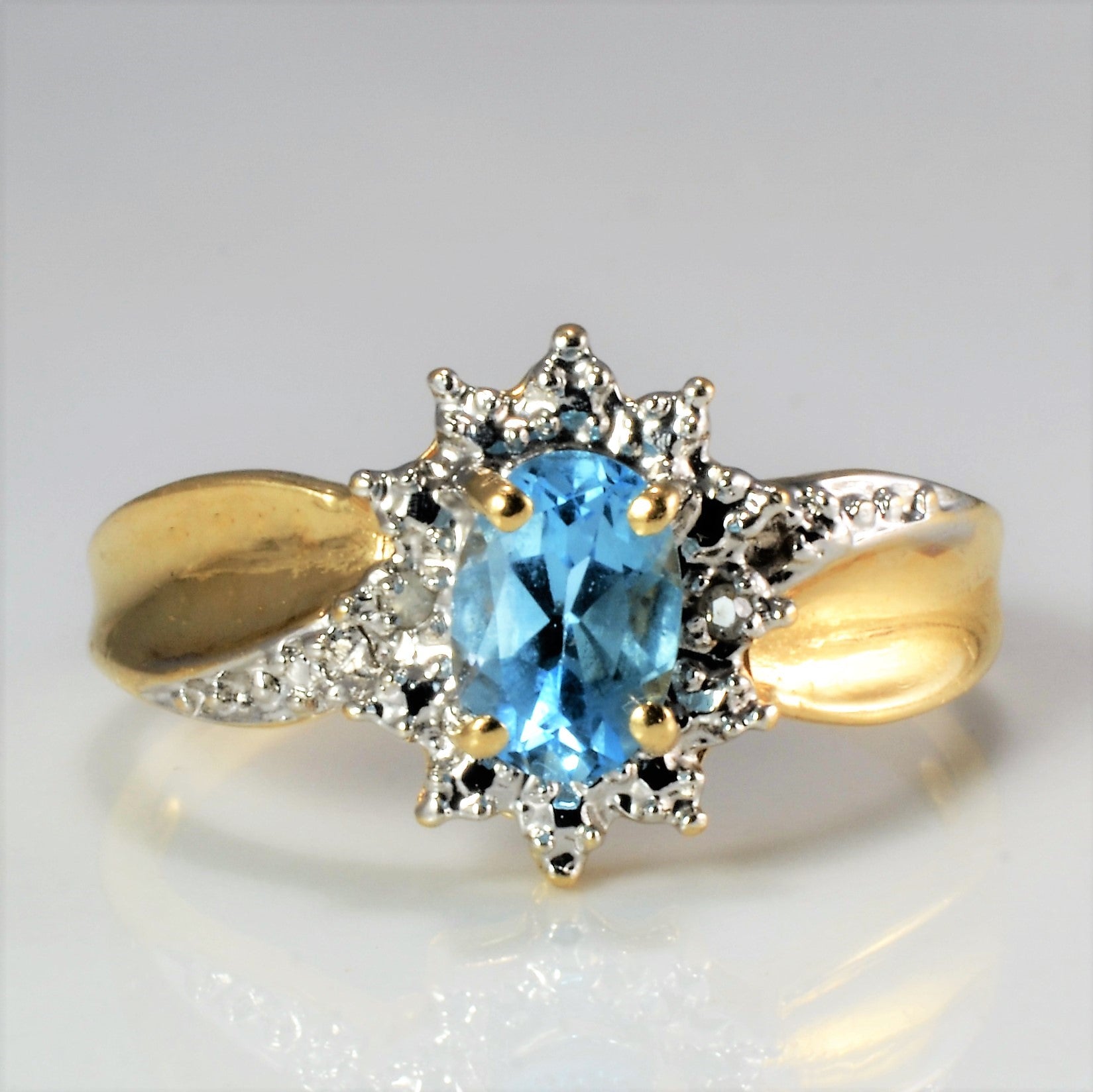 Topaz & Diamond Cocktail Ring | 0.01 ctw, SZ 5.75 |