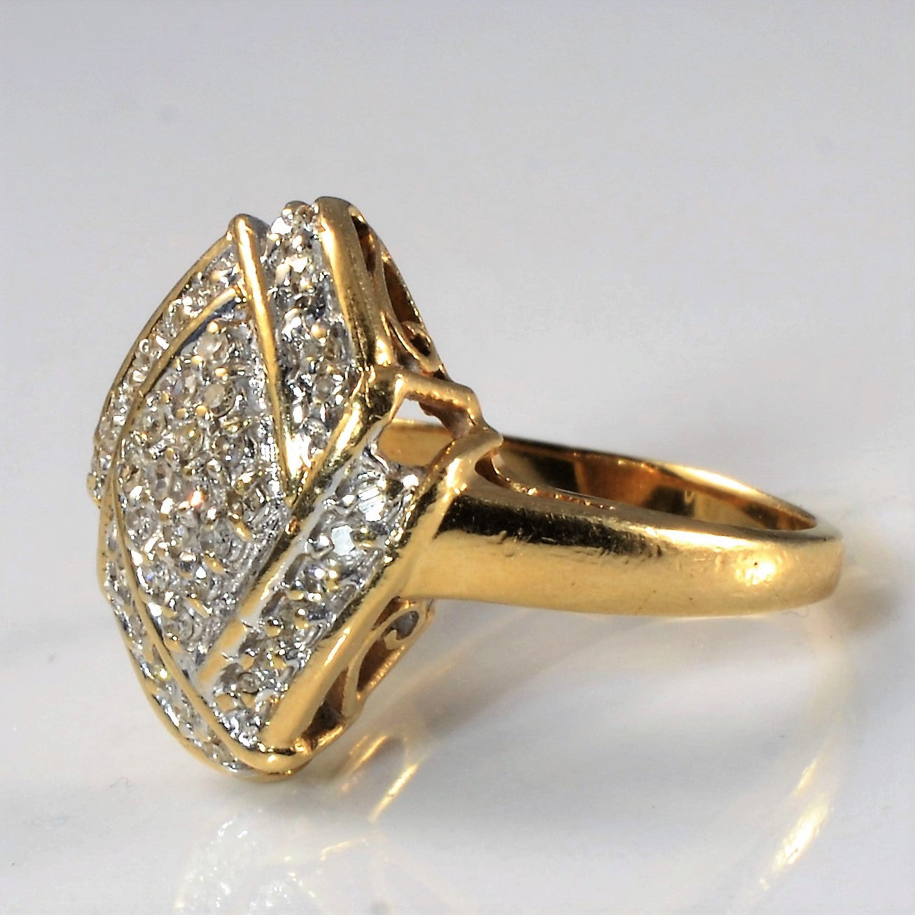 Marquise Shaped Diamond Cluster Ring | 0.18ctw | SZ 6.75 |