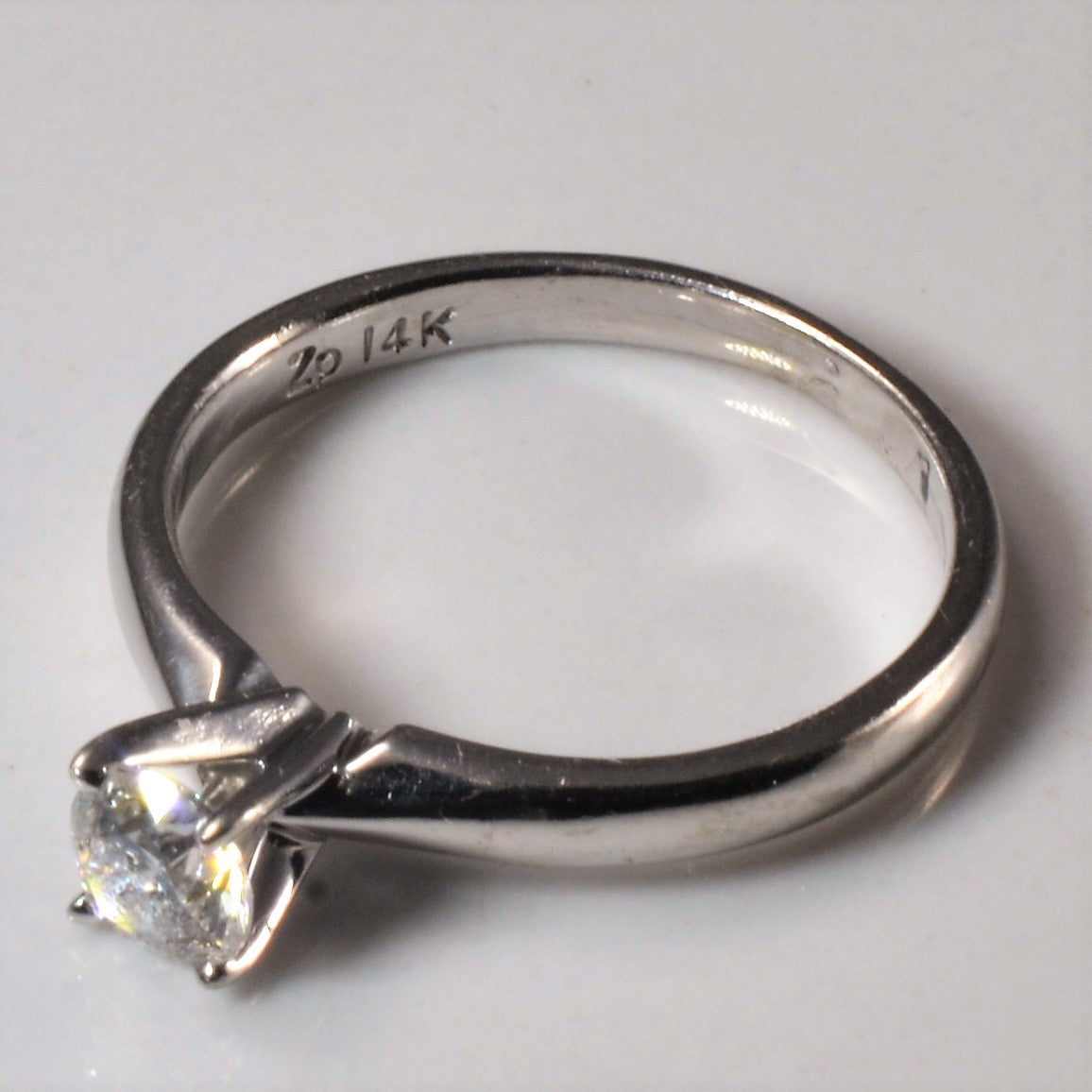 White Gold Solitaire Diamond Ring | 0.31ct | SZ 4.5 |