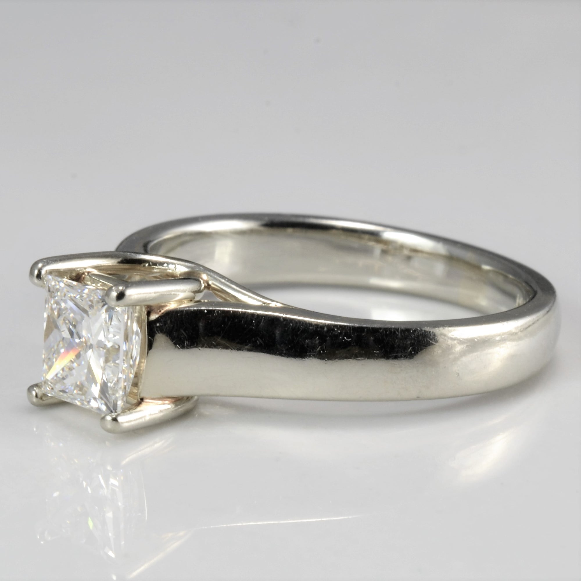 Wide Band Solitaire GIA Diamond Ring | 0.70 ct, SZ 5.5 | VS2, E |