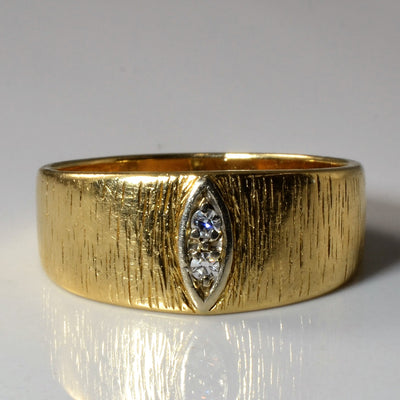 Brushed Two Stone Diamond Band | 0.06ctw | SZ 10.75 |