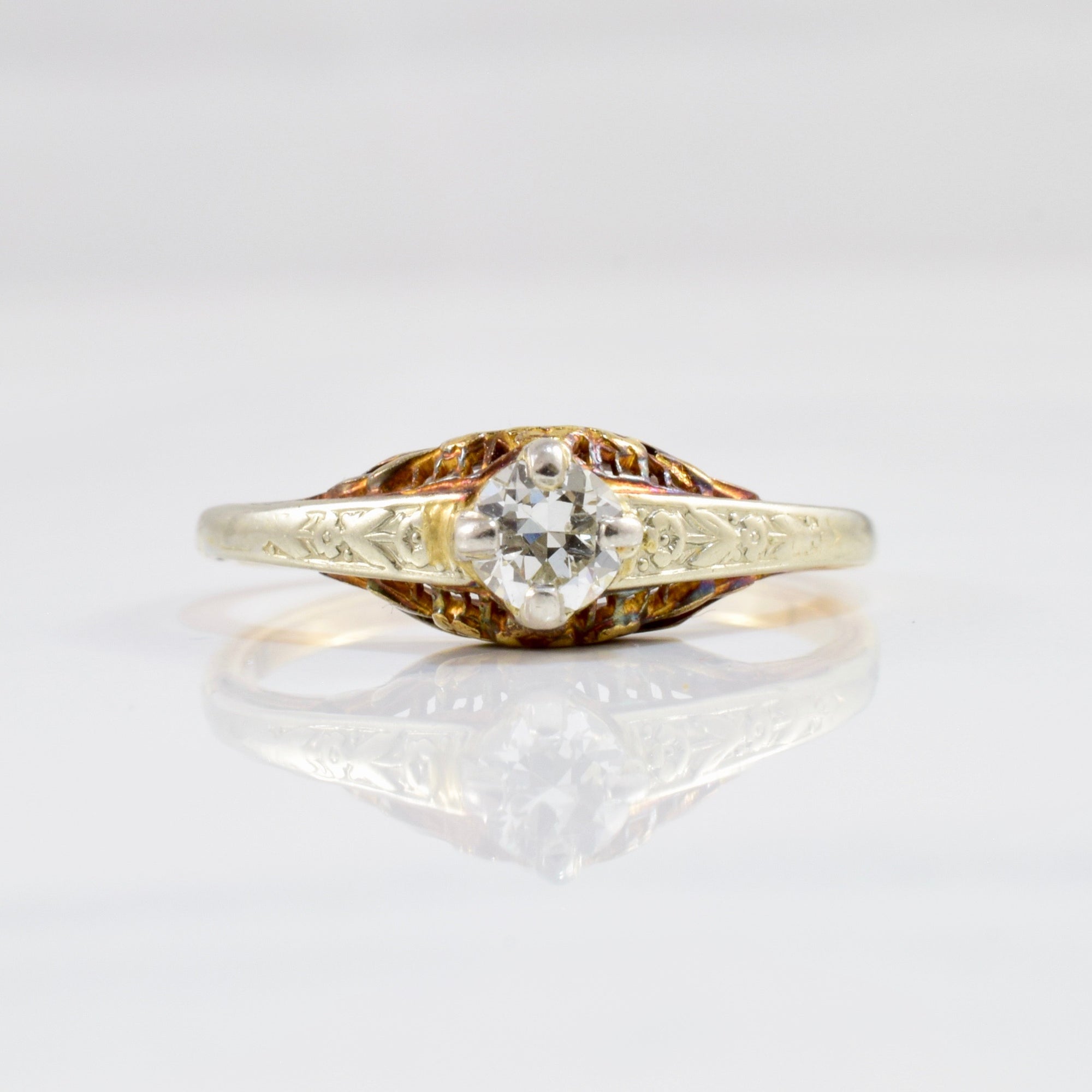 1940s Blossom Band Engagement Ring | 0.23ct | SZ 6.75 |