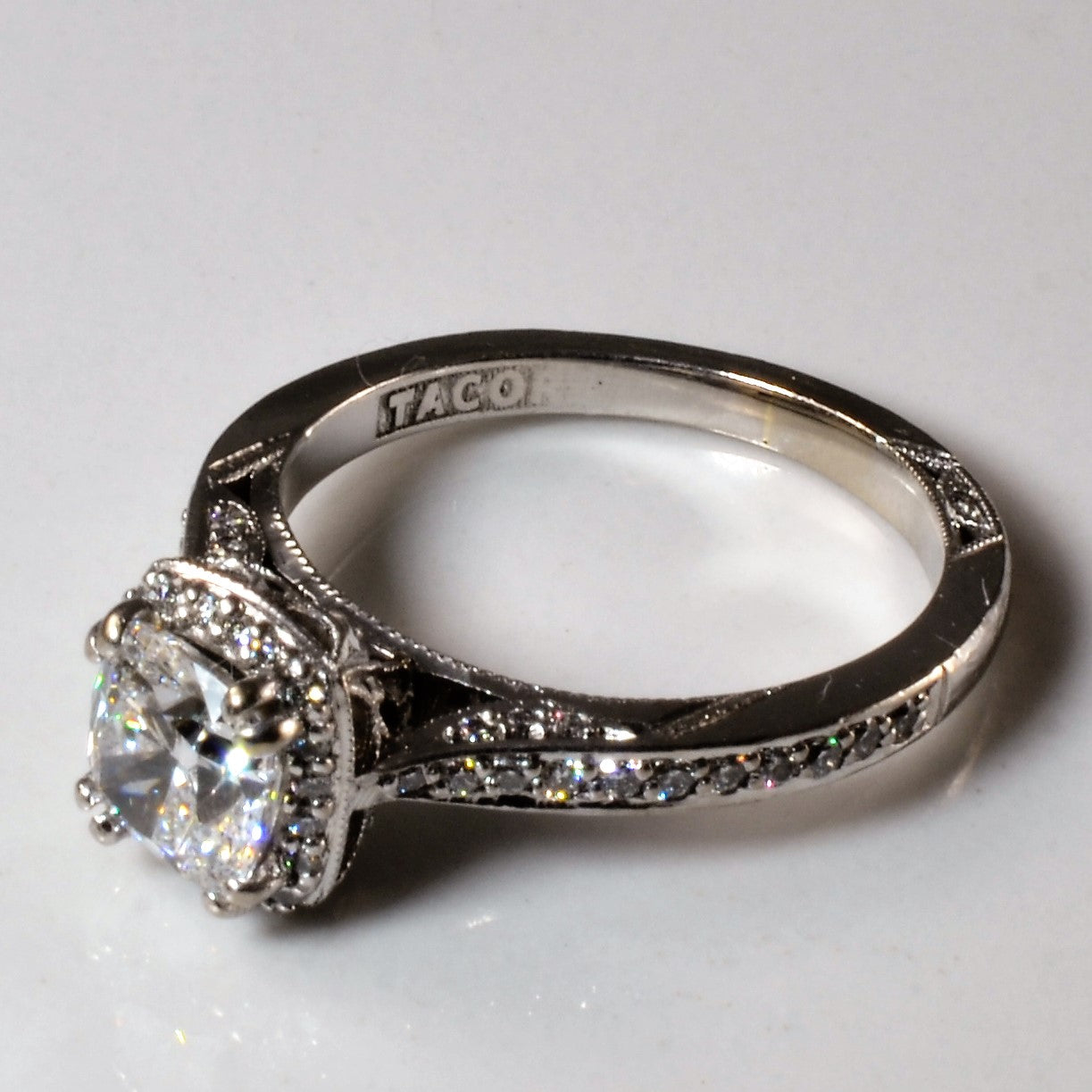 Tacori' Cushion Cut Halo Diamond Engagement Ring | 1.31ctw | SZ 5 |