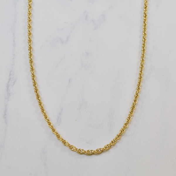 10k Yellow Gold Double Link Rope Chain | 18.5