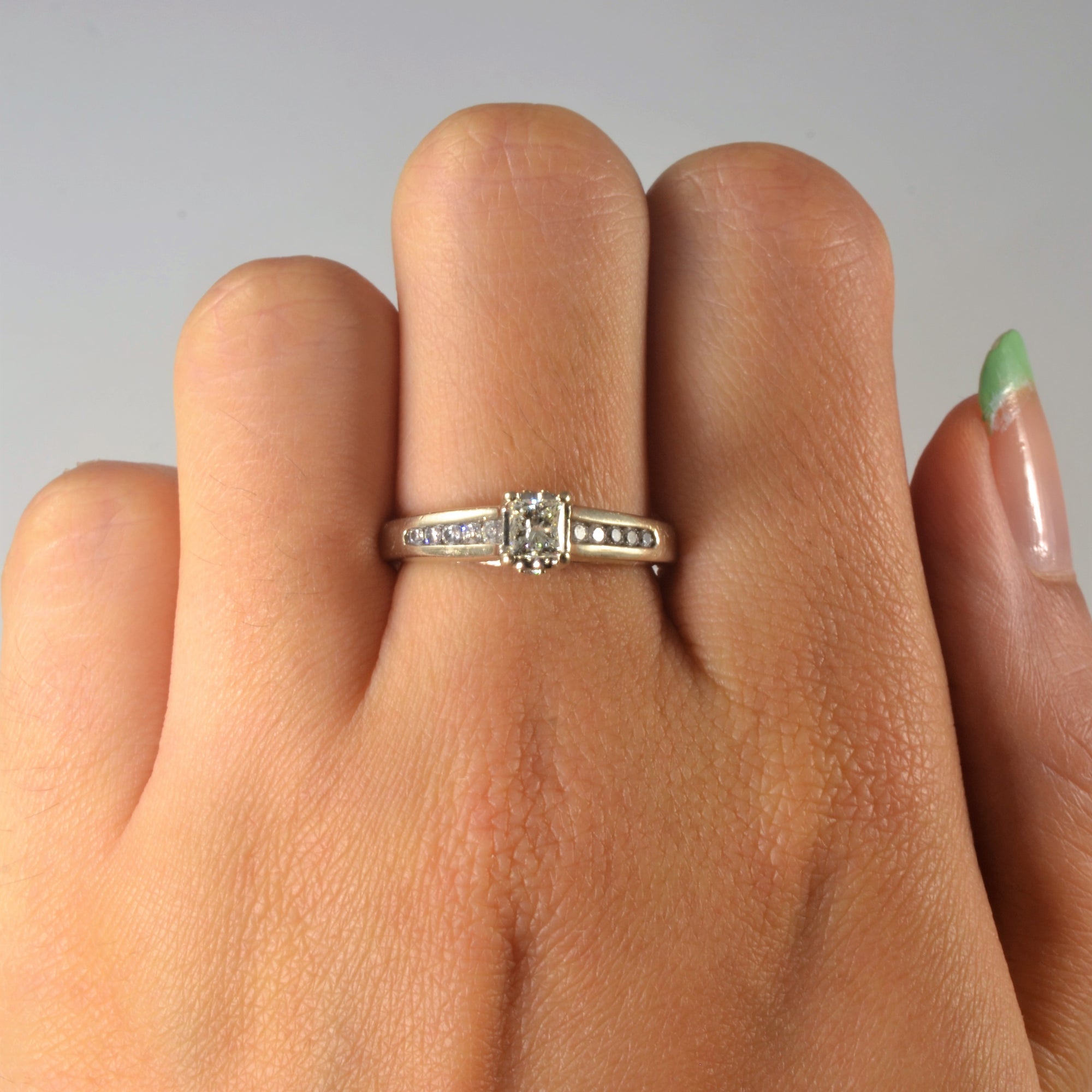Princess Cathedral Engagement Ring | 0.71ctw | SZ 7 |