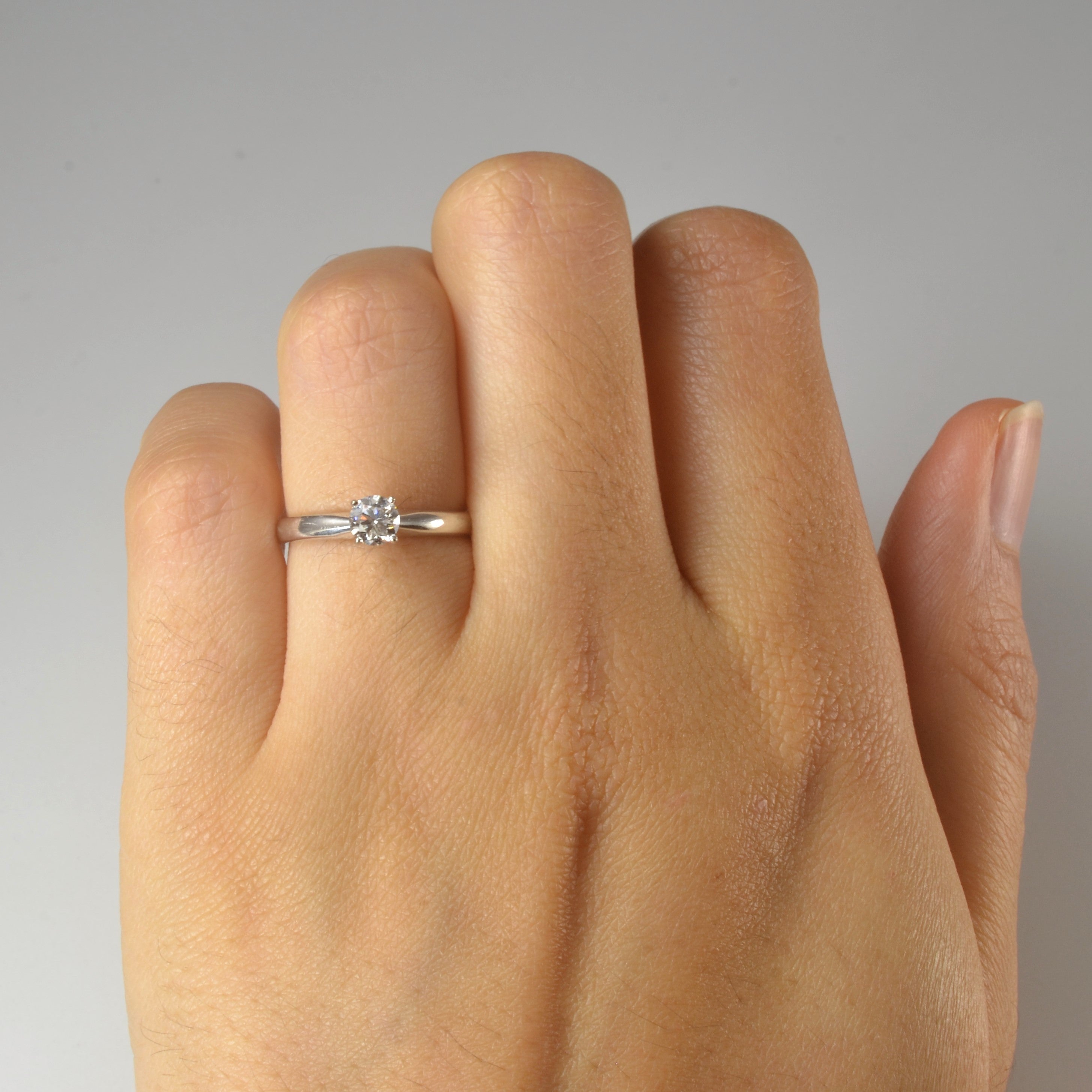 White Gold Solitaire Diamond Ring | 0.31ct | SZ 4.5 |