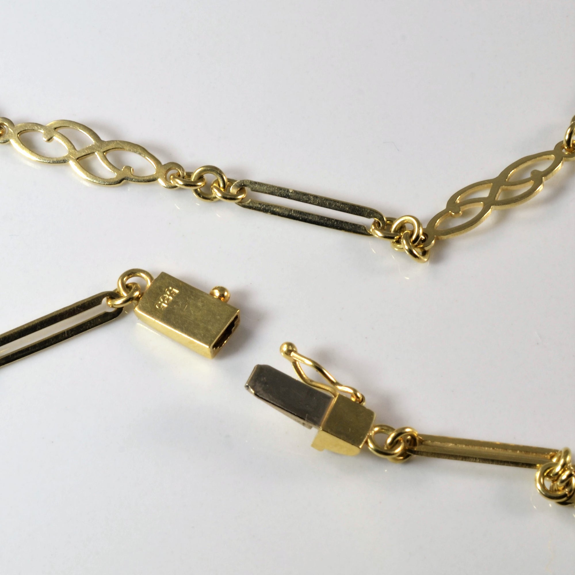 14k Yellow Gold Long Fancy Link Chain | 34