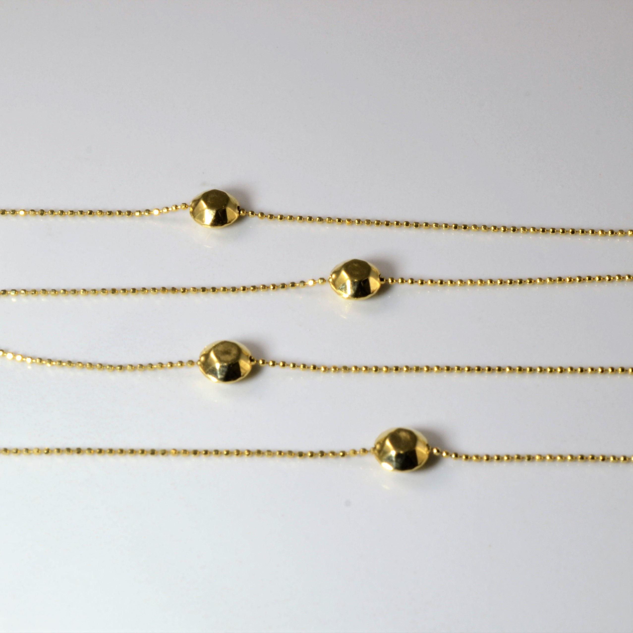 Ensemble collier, bracelet et boucles d'oreilles en or jaune perlé | 40" | 8" | 