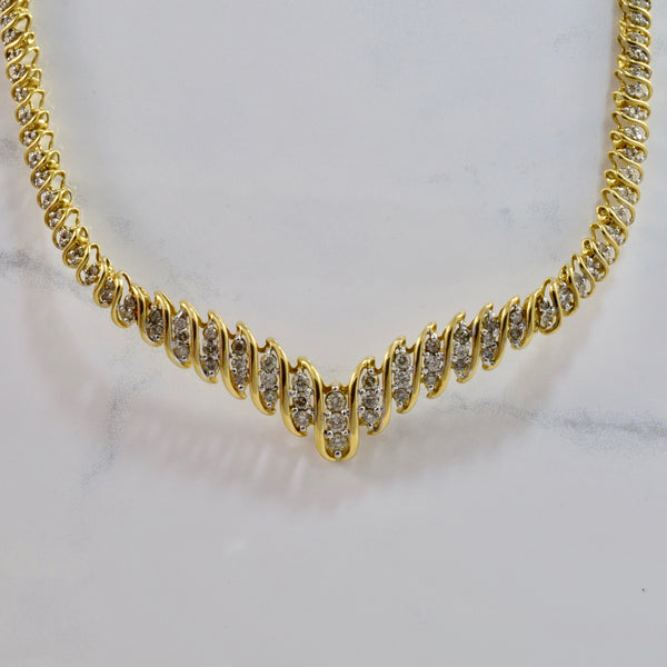 Large Diamond Necklace | 5.74 ctw SZ 16.5