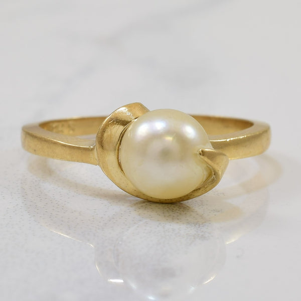 Gold Twist Pearl Ring | 1.68ct | SZ 5.5 |